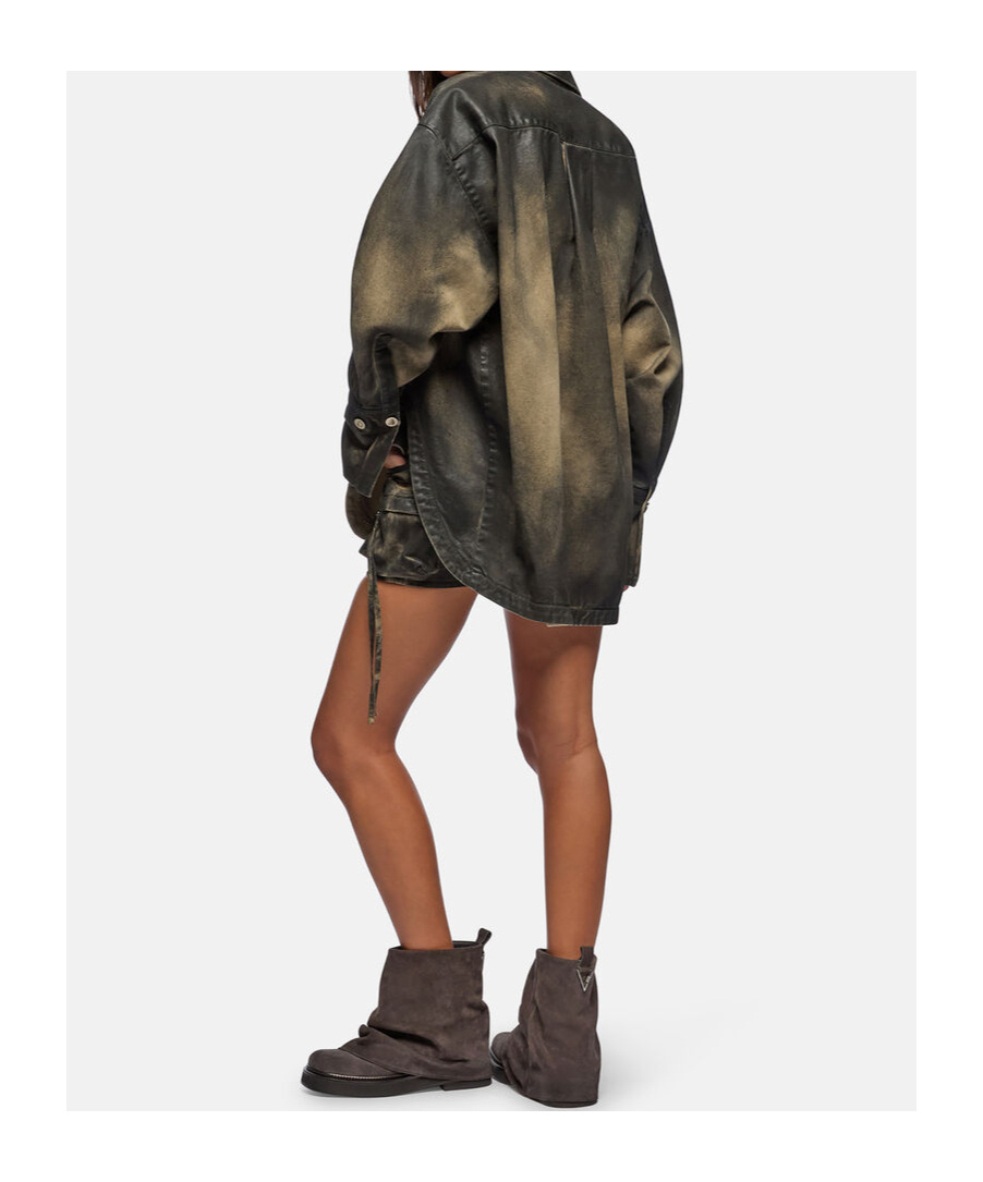 Attico Fay Mini Denim Skirt In Black
