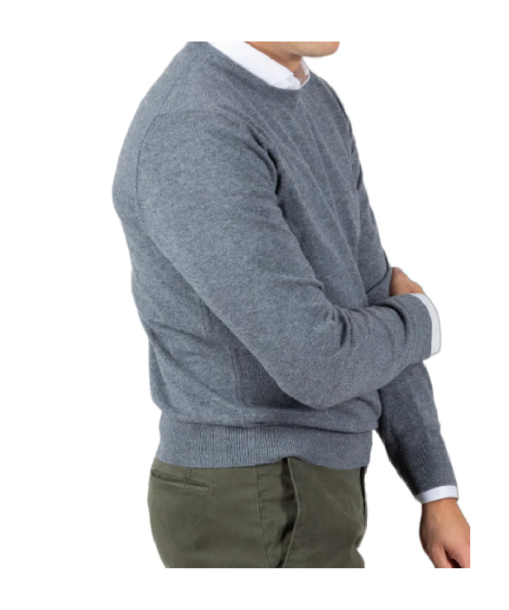 Gran Sasso Wool Crew-neck Sweater In Gray