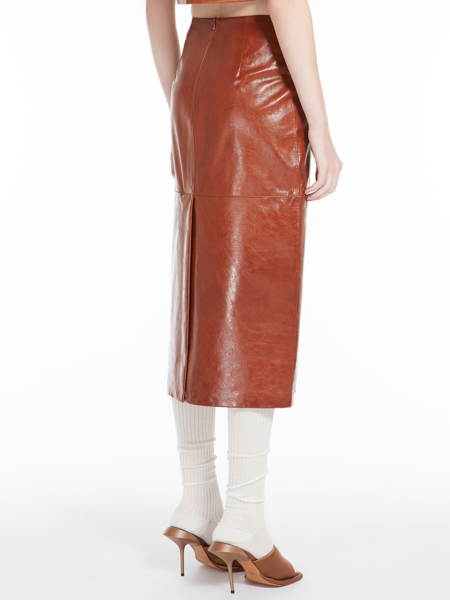 Sportmax Zippered Skirt In Brown