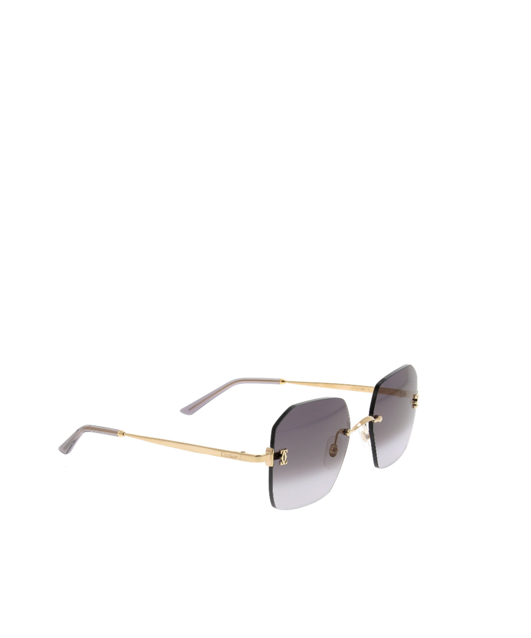 Cartier Frameless Geometric Sunglasses In Gray
