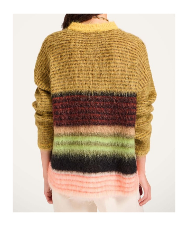 La Doublej Brera Striped Mohair-blend Sweater In Multi
