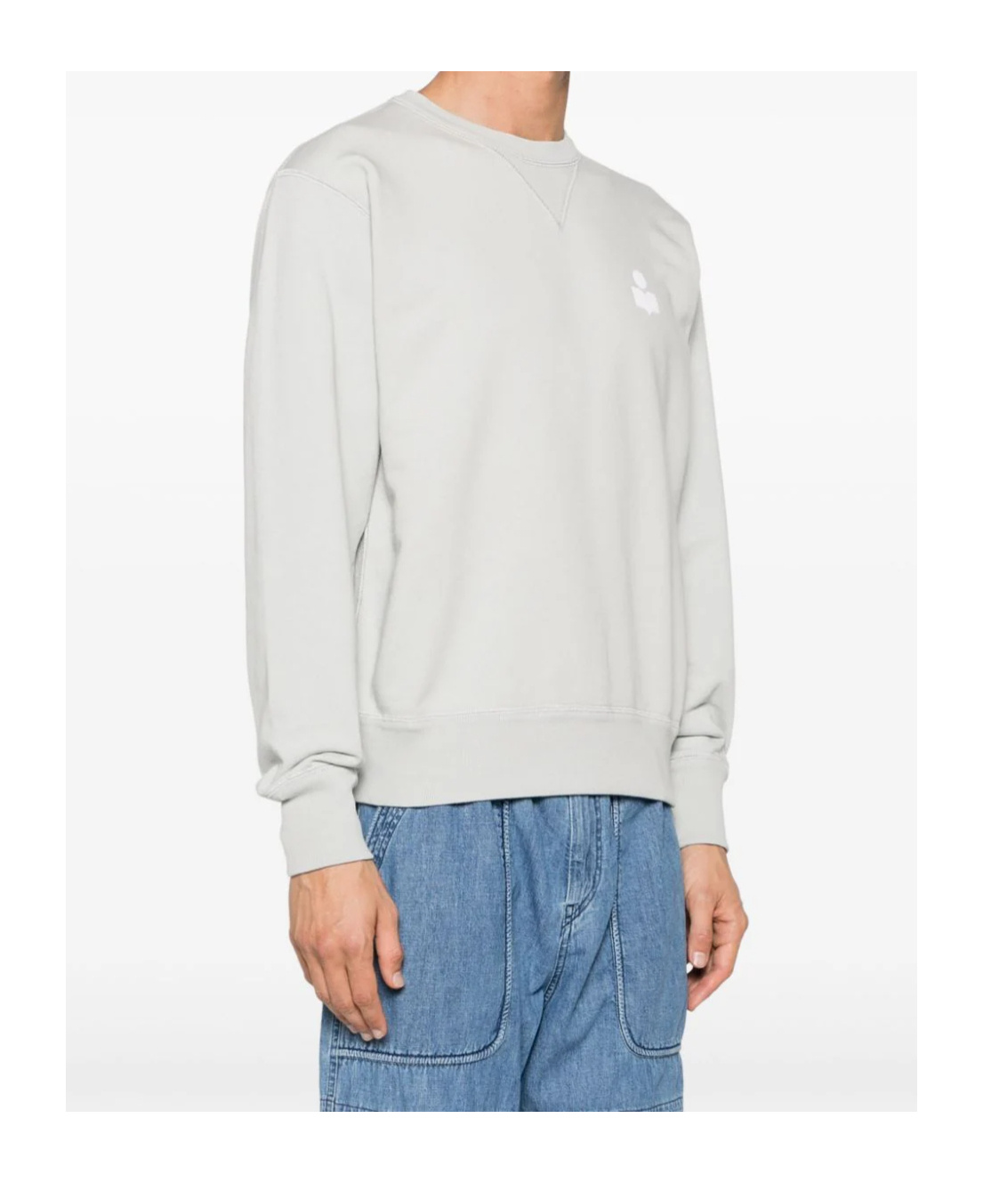 Isabel Marant Mike Flocked-logo Sweatshirt In White