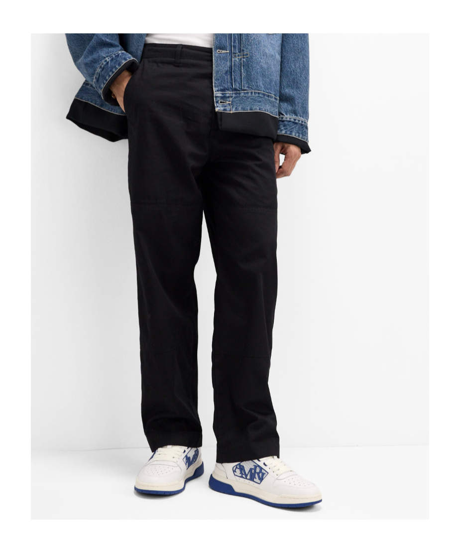 Amiri White And Blue Low Top Sneakers With Contrasting Logo Lettering In Cotton Man In White Blue