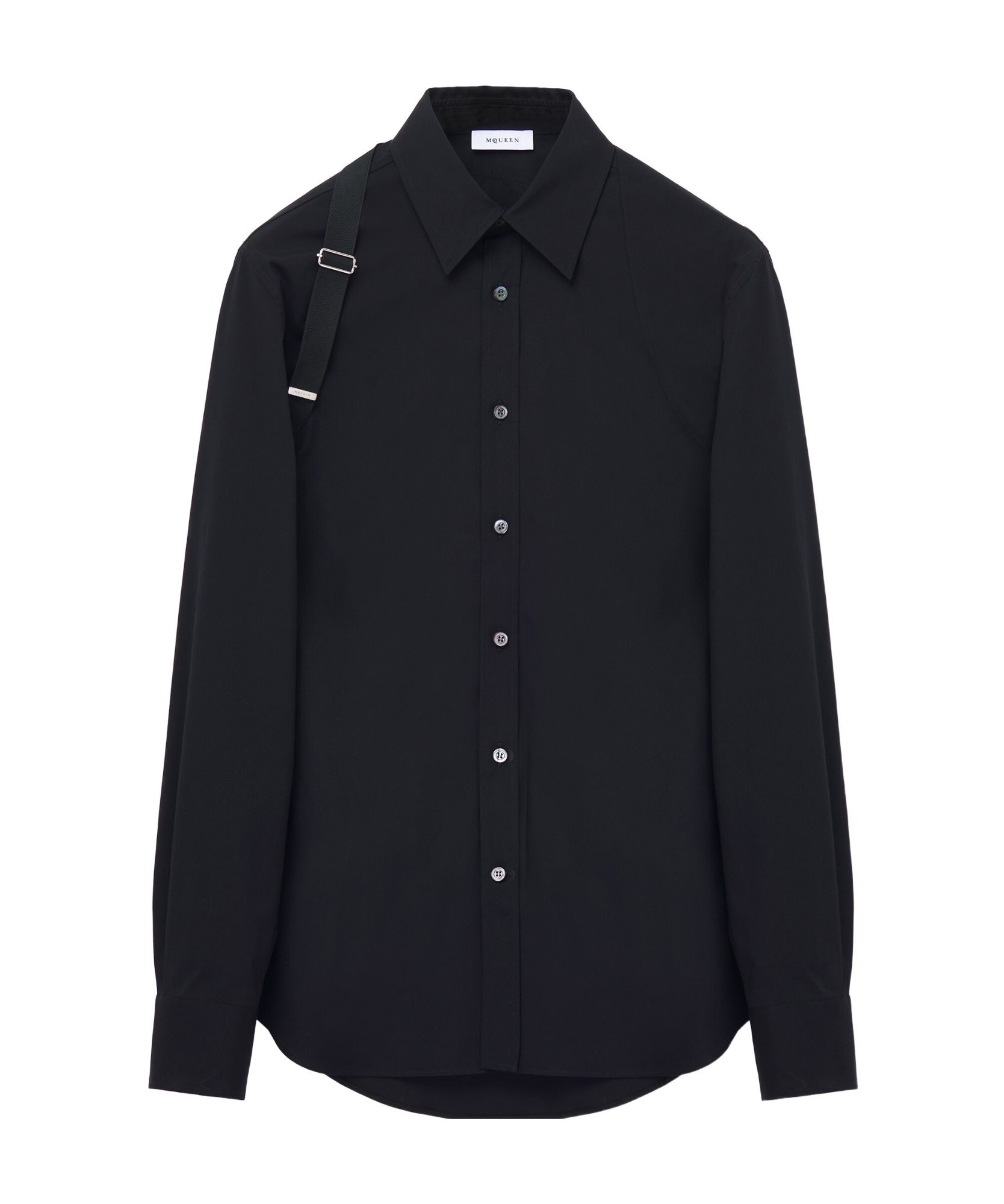 Alexander Mcqueen Harnes Long Sleeved Shirt In Black