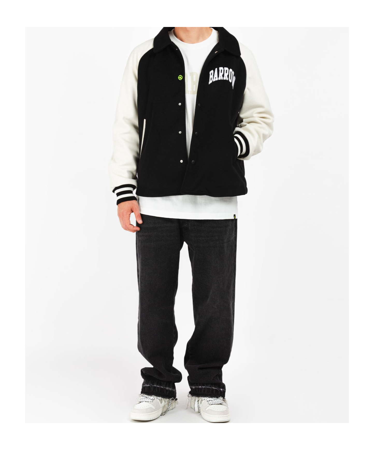 Barrow Logo-print Varsity Jacket In Black