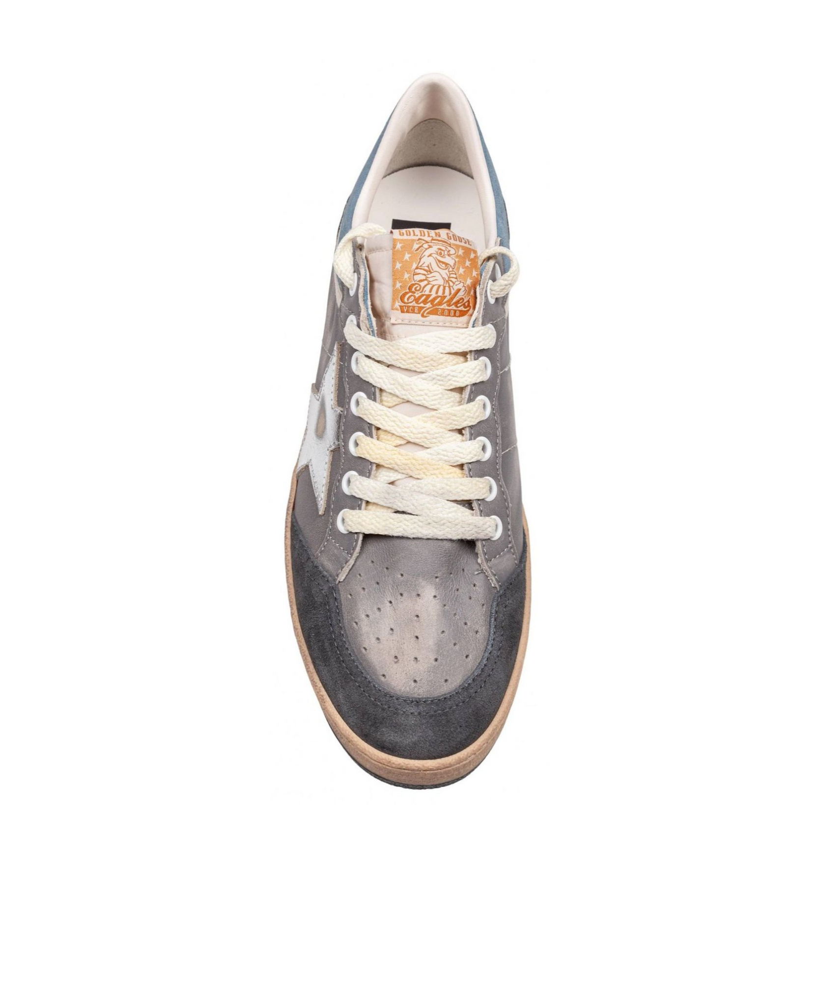 Golden Goose Ballstar Double Upper Without Heel Leather And Suede Upper Suede Toe And Spur Laminated In Multicolor