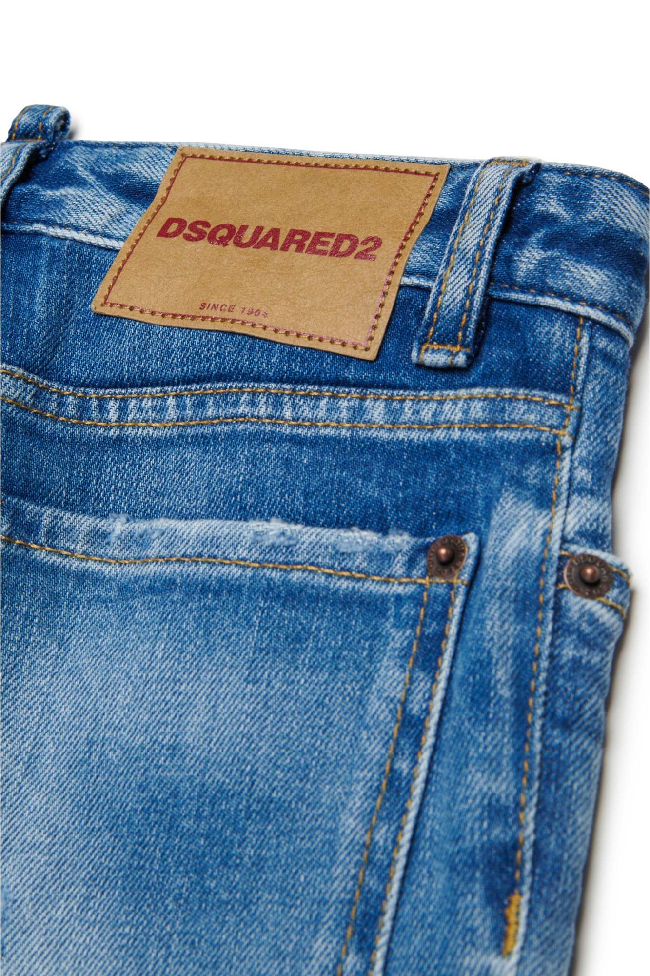 Shop Dsquared2 Straight Jeans With Rips In Blue