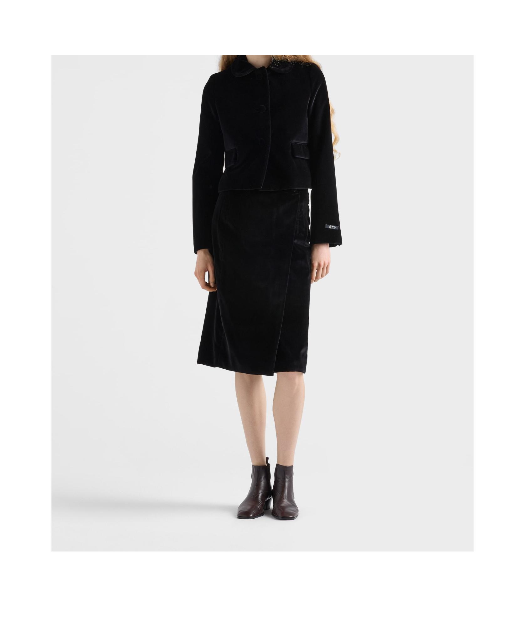 Prada Flap-pocket Detachable-collar Jacket In Black