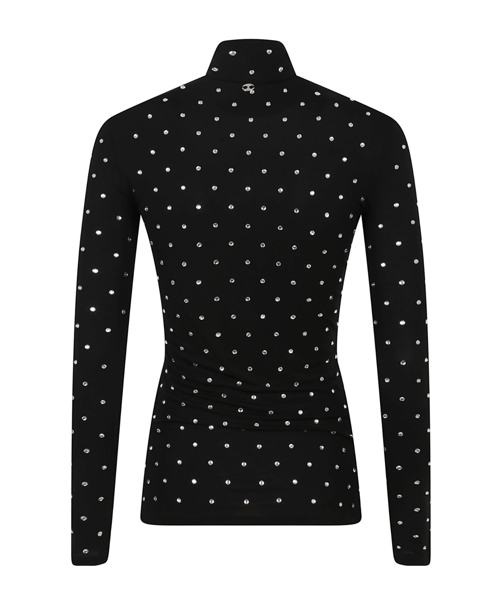Rabanne Embellished Fitted Turtleneck Long Sleeve Top In Black