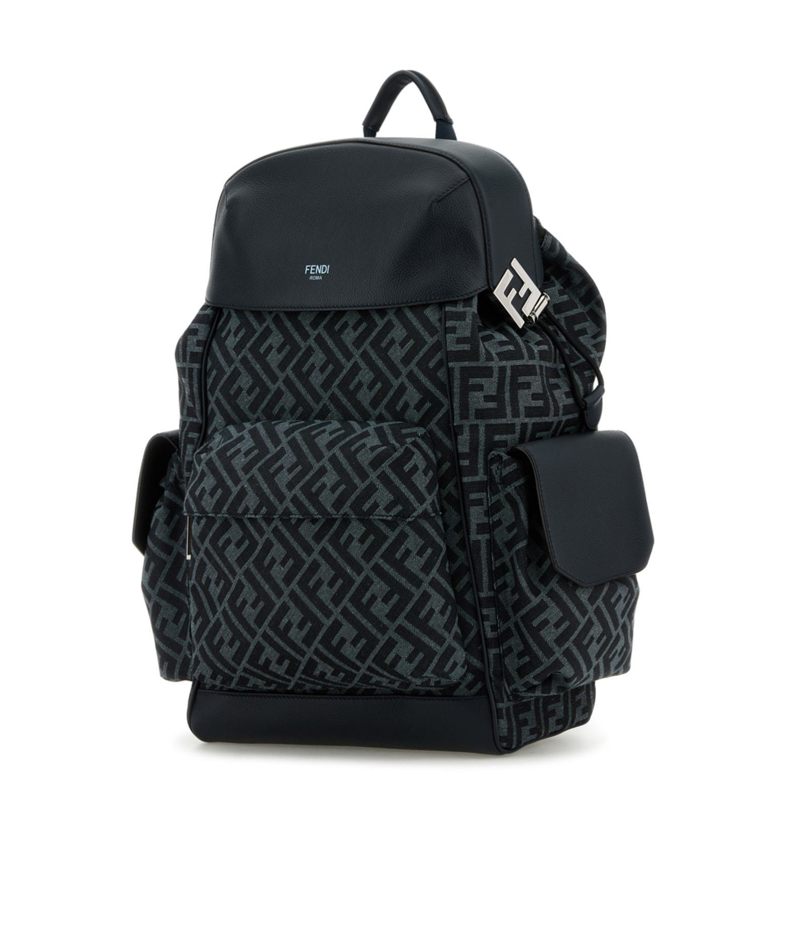 Fendi Printed Shoulder Bag In Black