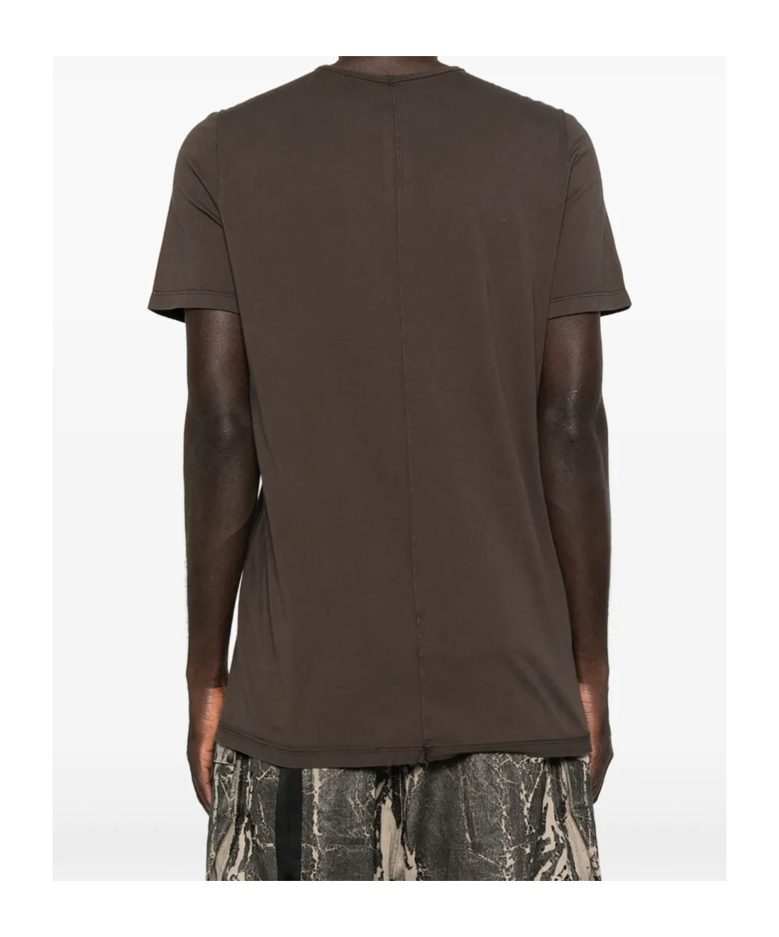 Rick Owens Drkshdw Short-sleeve Trailing-detail T-shirt In Brown