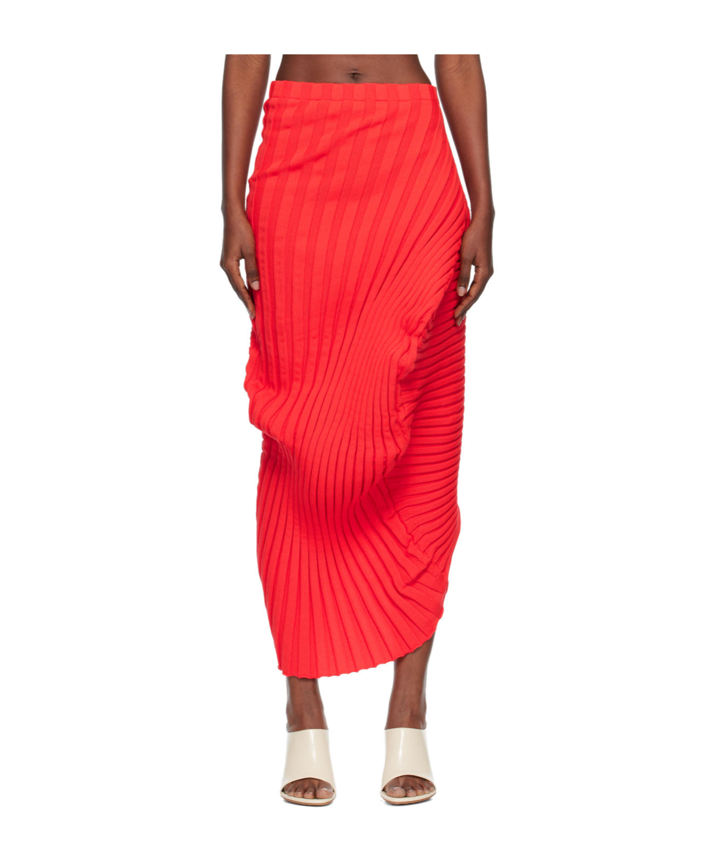 Issey Miyake Knit As It Is Long Skirt In Multi