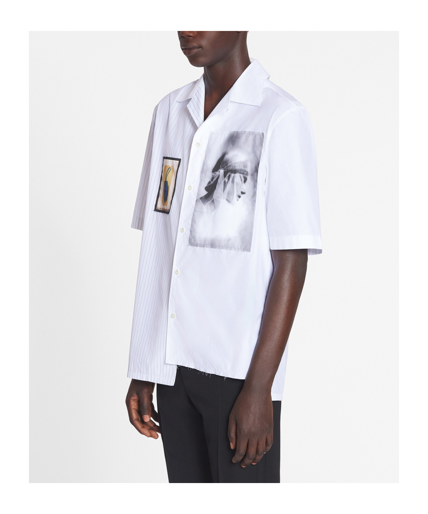 LANVIN LANVIN GRAPHIC PRINTED STRIPED BUTTONED SHIRT