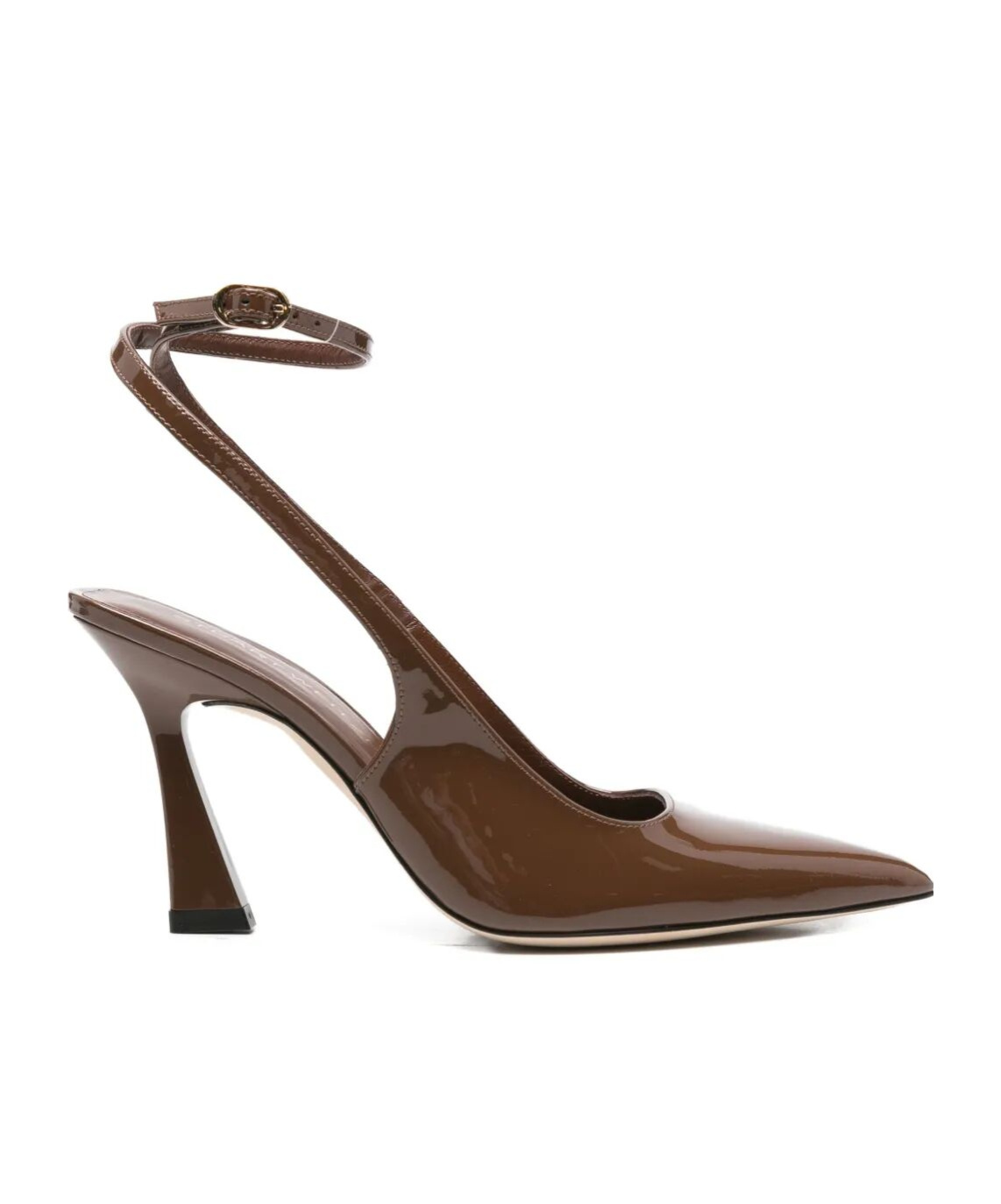 Stuart Weitzman Vinnie 85 Patent Leather Slingback Pumps In Brown