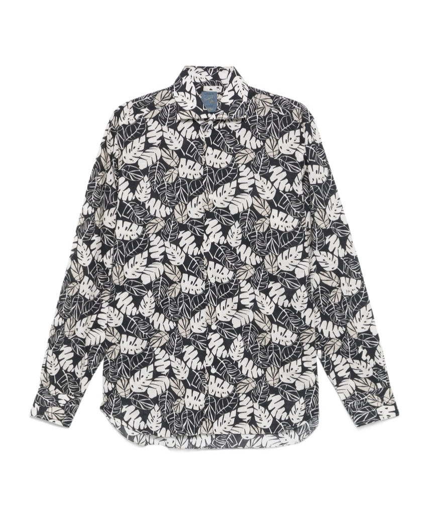 Barba Napoli Long Sleeve Shirt In Black