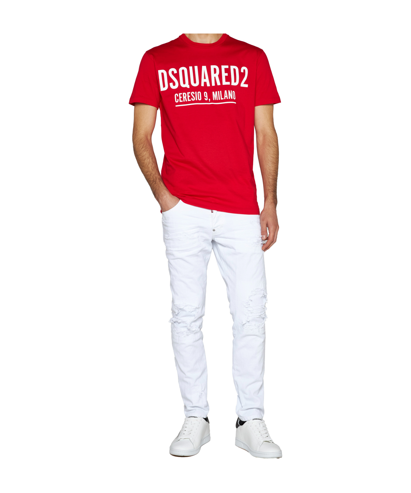 Dsquared2 Logo-printed Crewneck T-shirt In Red