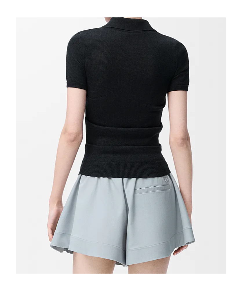 Loewe Womens Black Anagram-embroidered Slim-fit Stretch Cashmere And Silk-blend Polo Shirt Xs In Black
