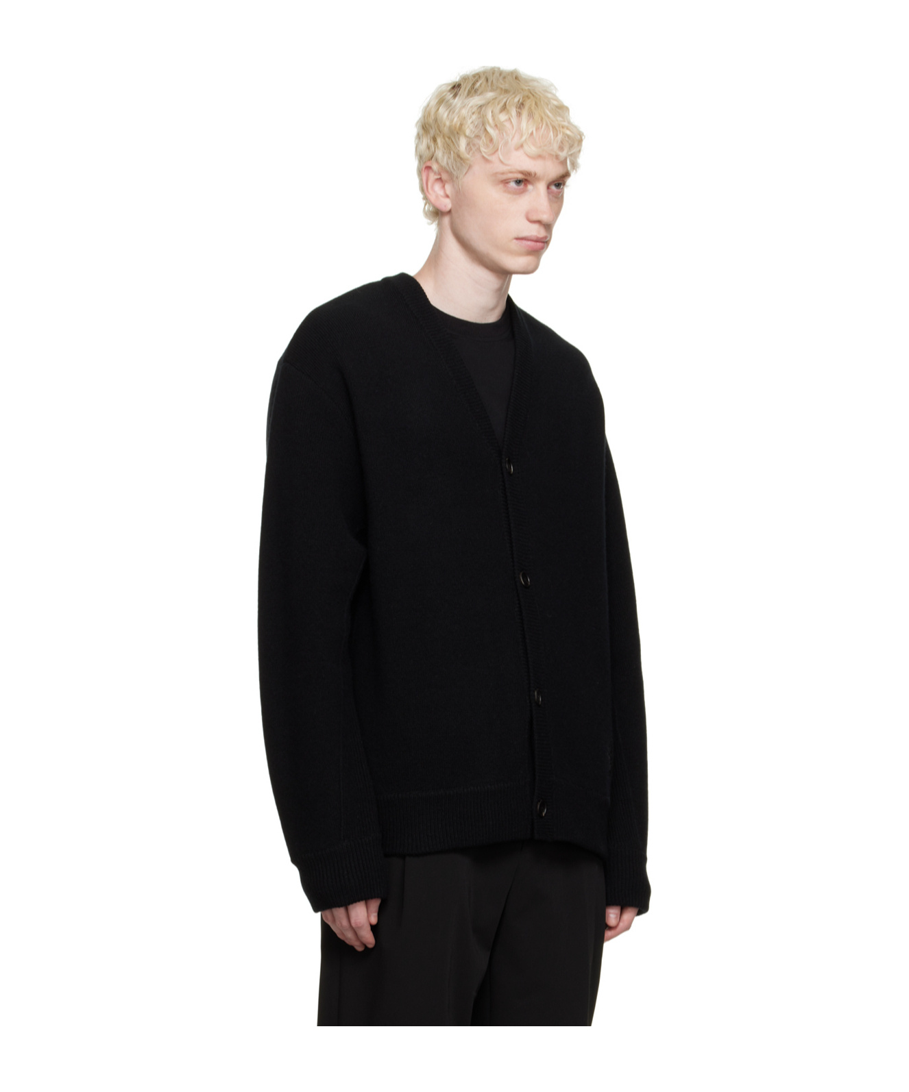 Wooyoungmi Essential Button Knitted Cardigan In Black