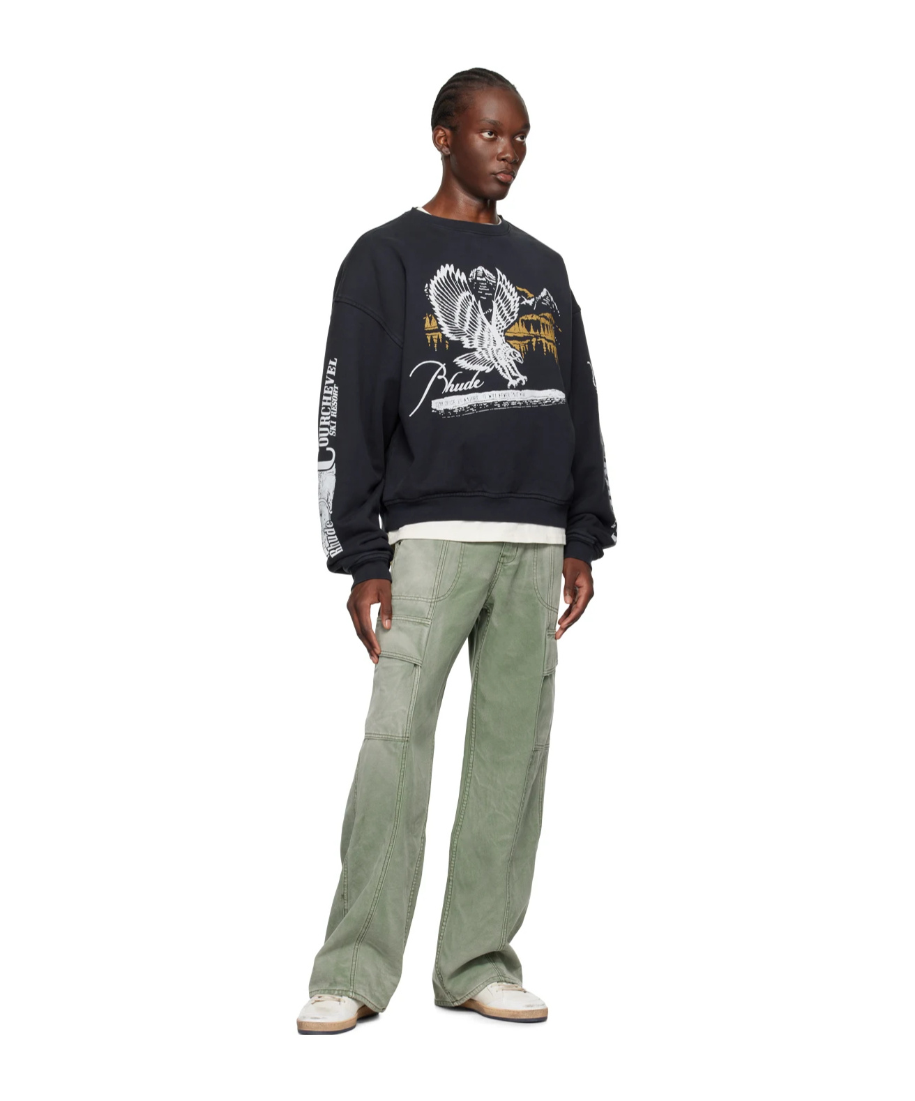 Rhude Pennant Flag Pullover In Black