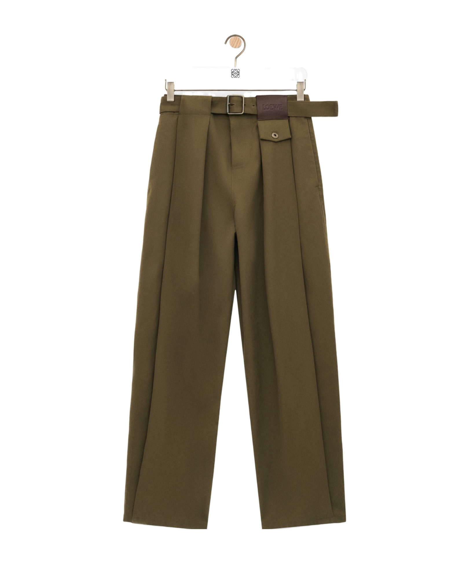 Loewe Trousers In Cotton And Silk In Green