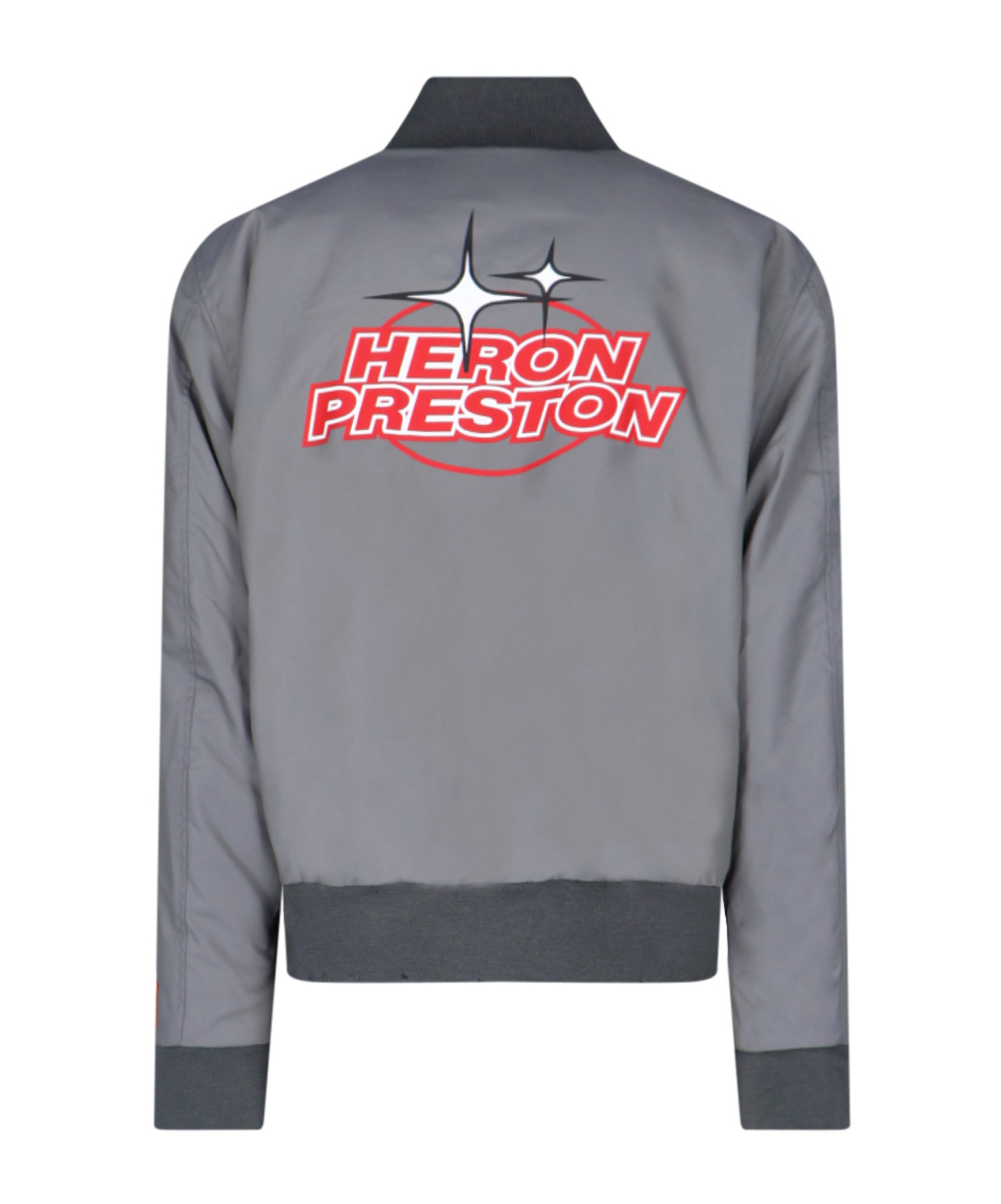 Heron Preston Gray Hp Sponsor Varsity Bomber Jacket In Gray