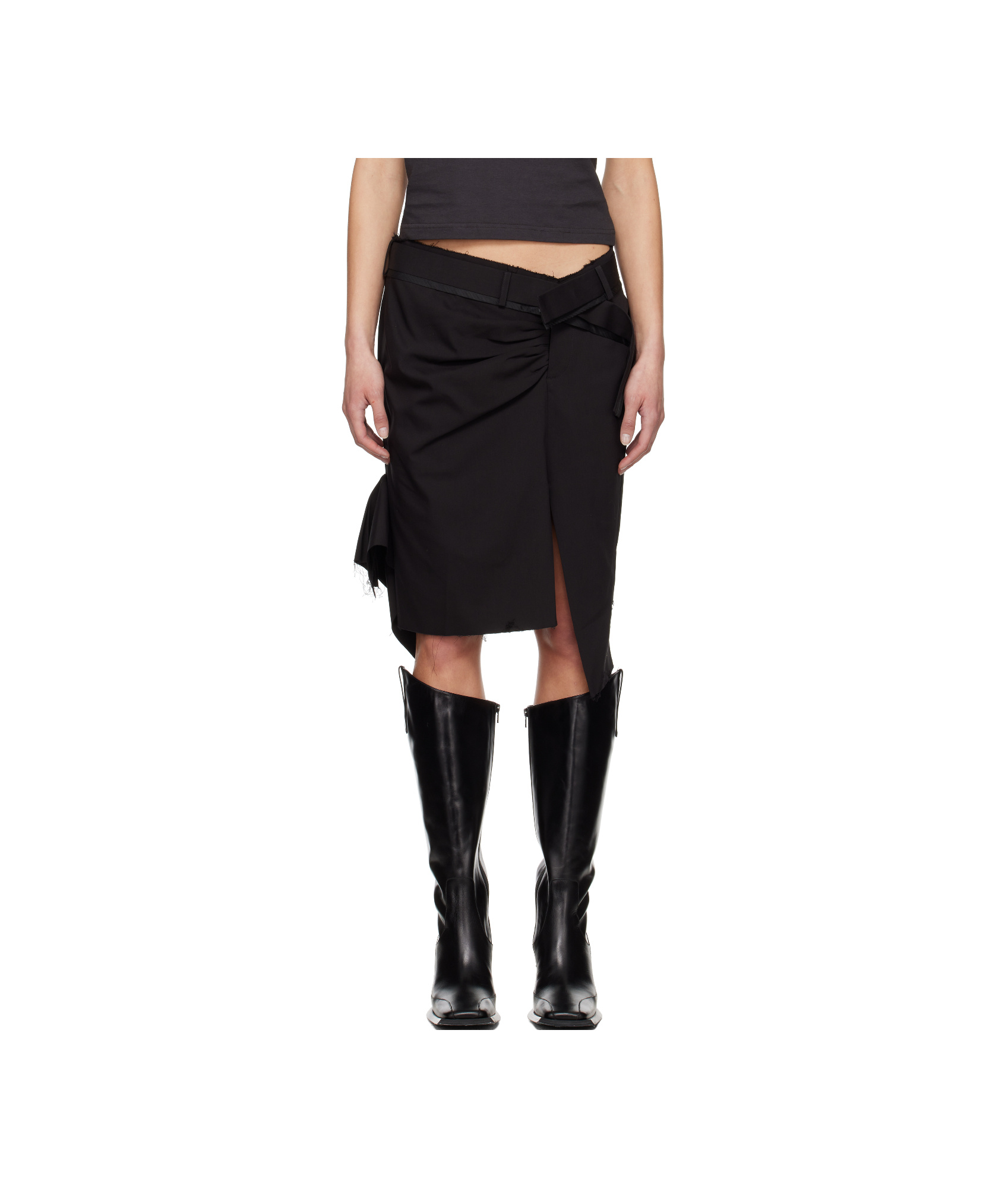 Ottolinger Drape Pencil Miniskirt In Black