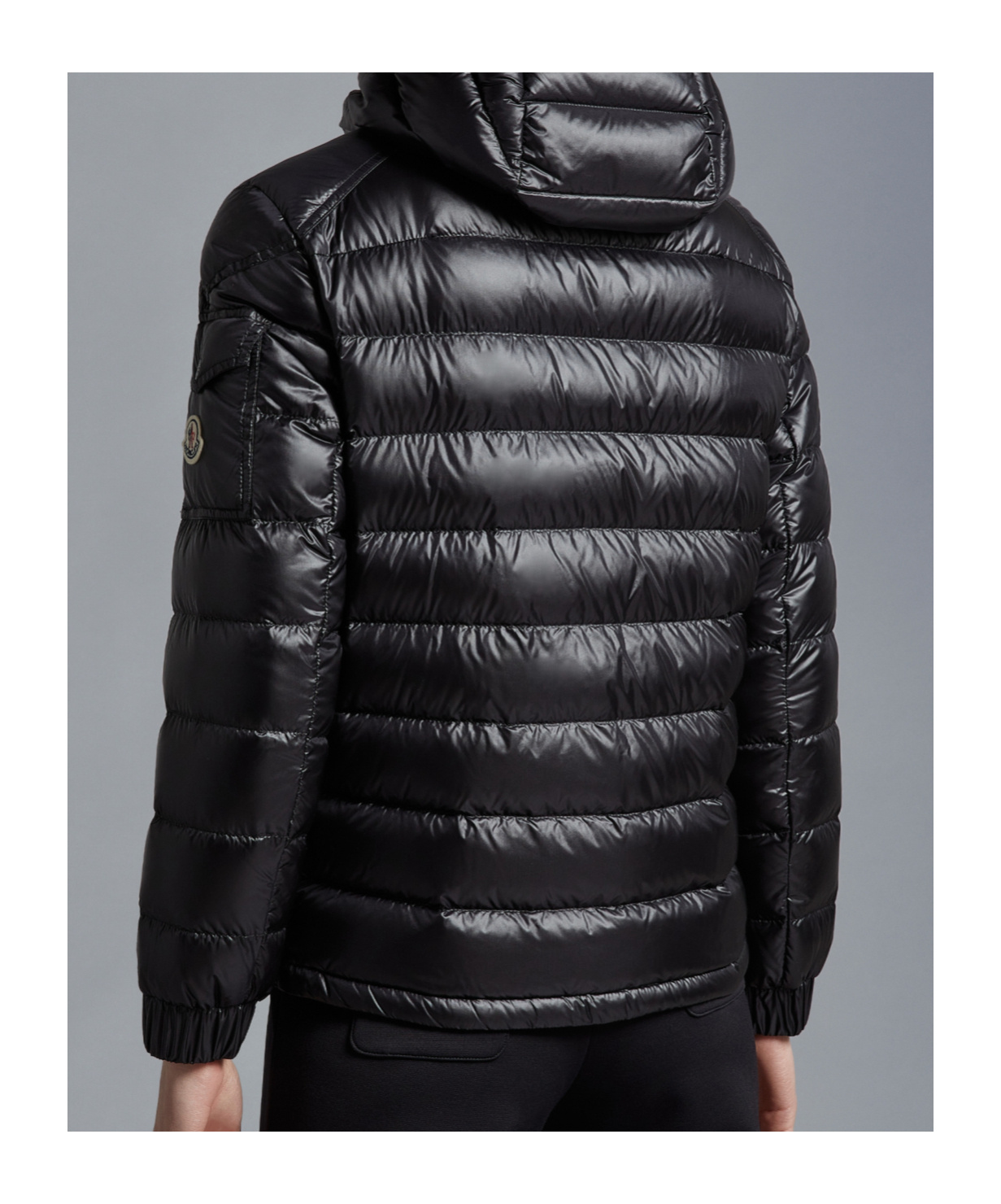 Moncler Bady Hooded Short Down Jacket Black In Black
