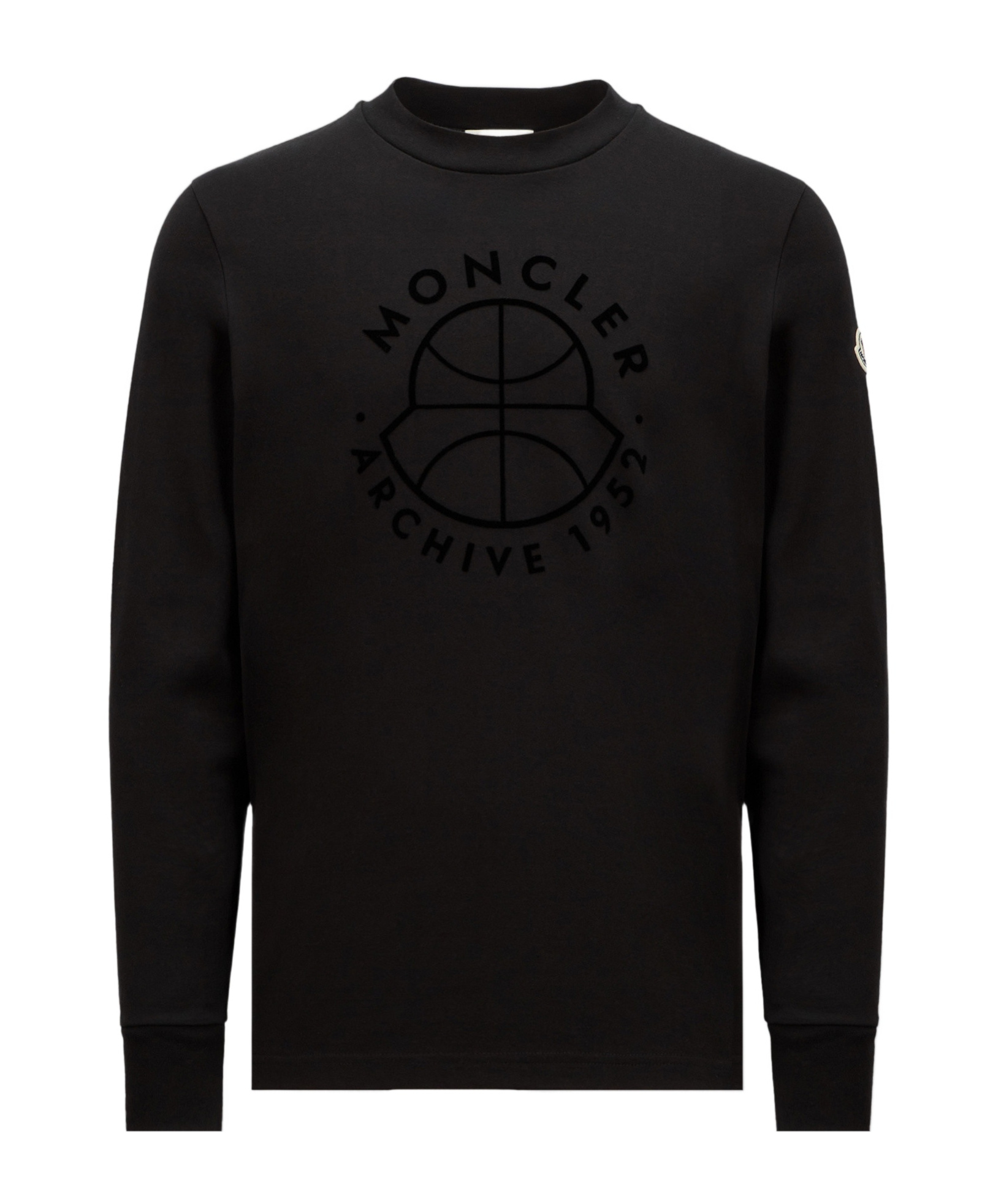 Moncler Logo Long-sleeved T-shirt In Black
