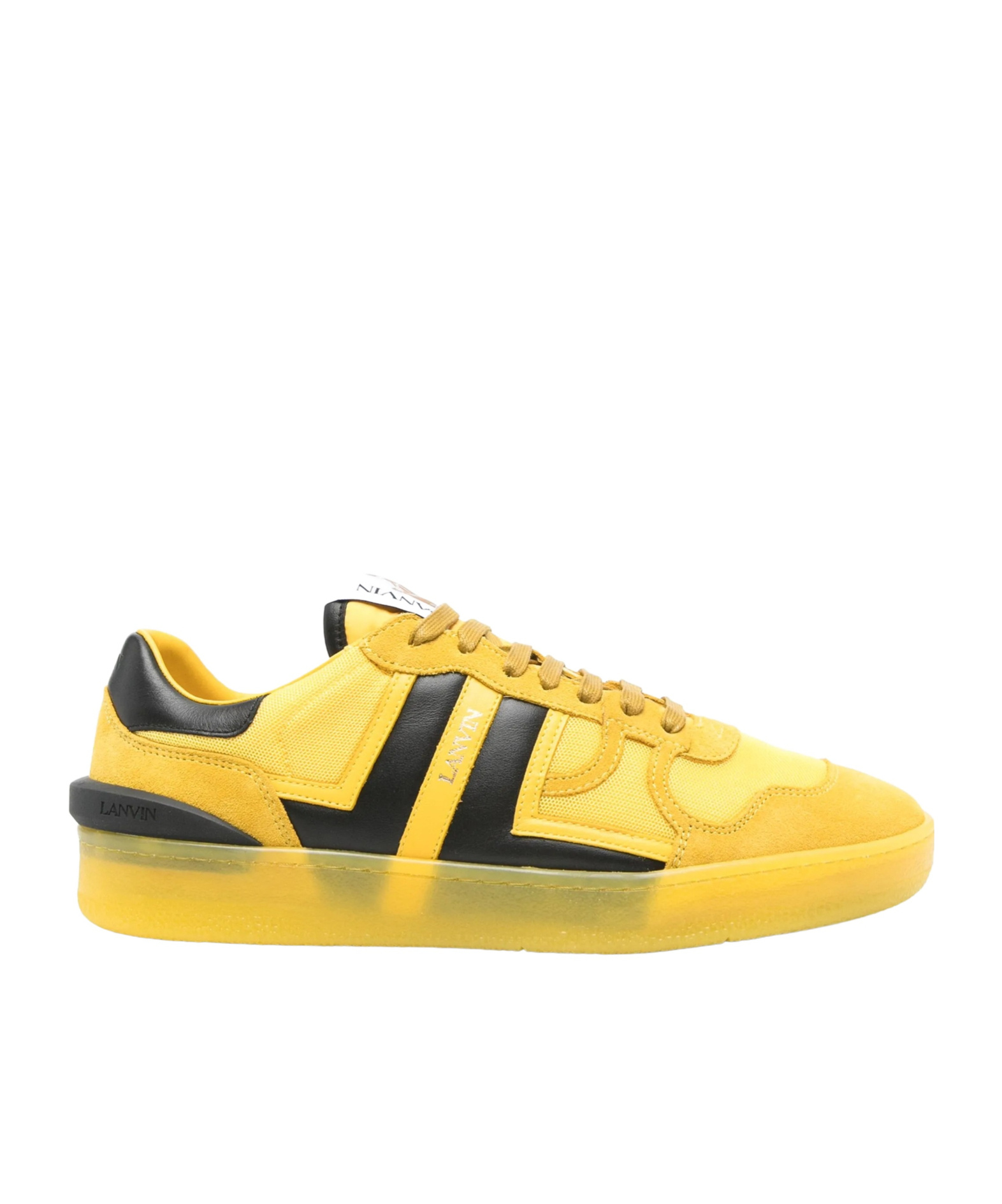 Lanvin Clay Sneakers In Yellow Suede And Fabric In Yellow