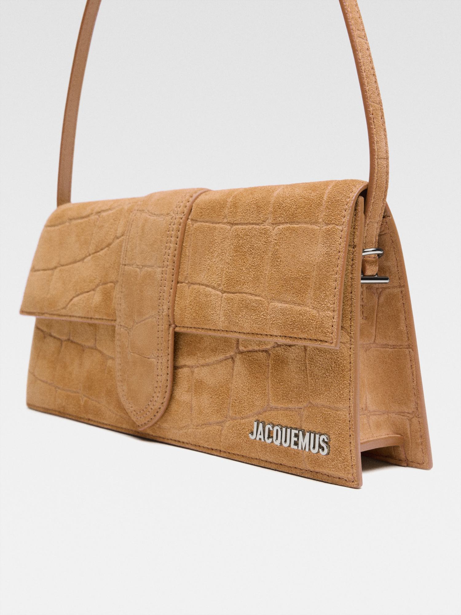 Jacquemus Le Bambino Long Leather Shoulder Bag In Brown