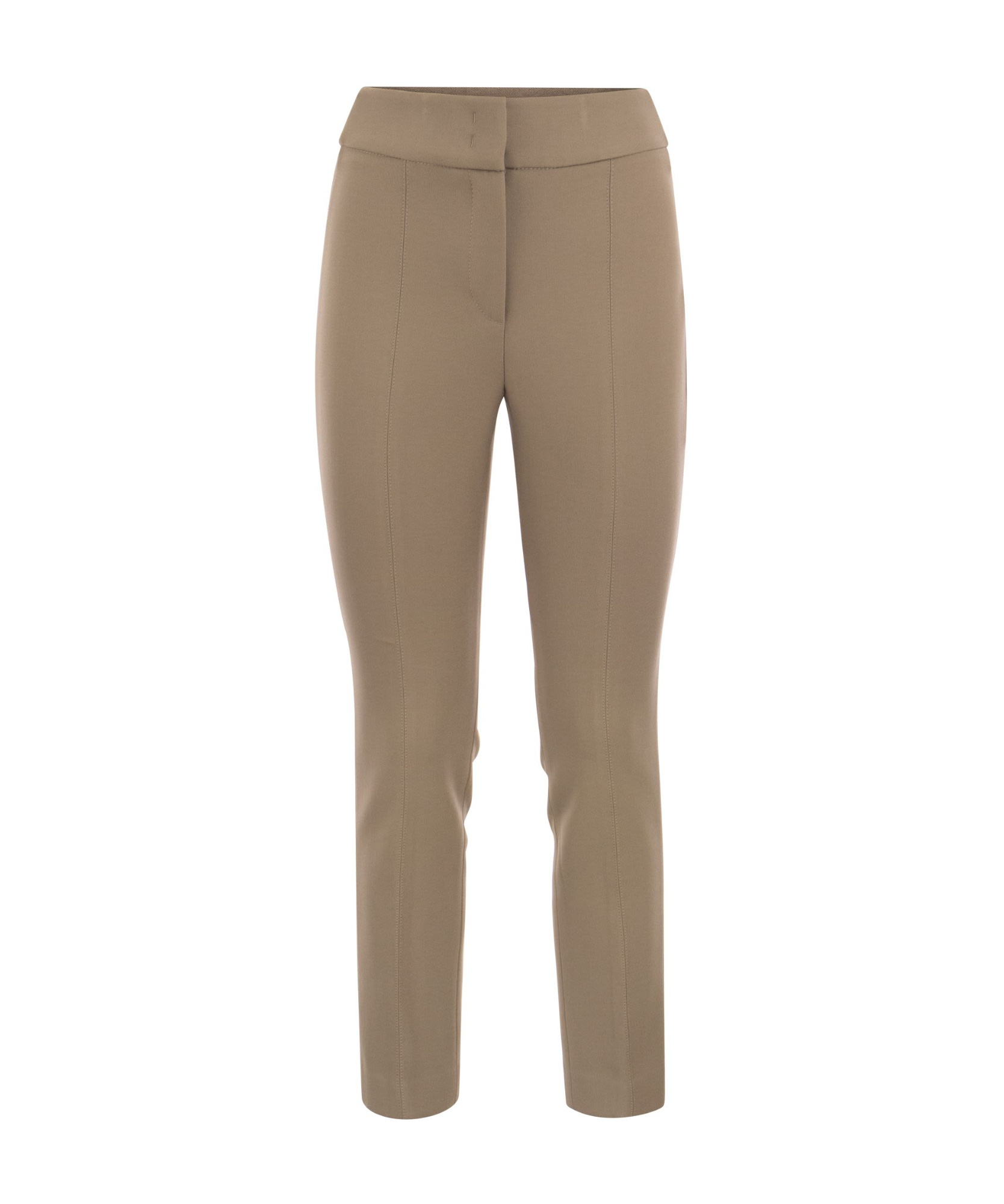 Peserico Skinny Fit Trousers In Viscose And Cotton In Gray