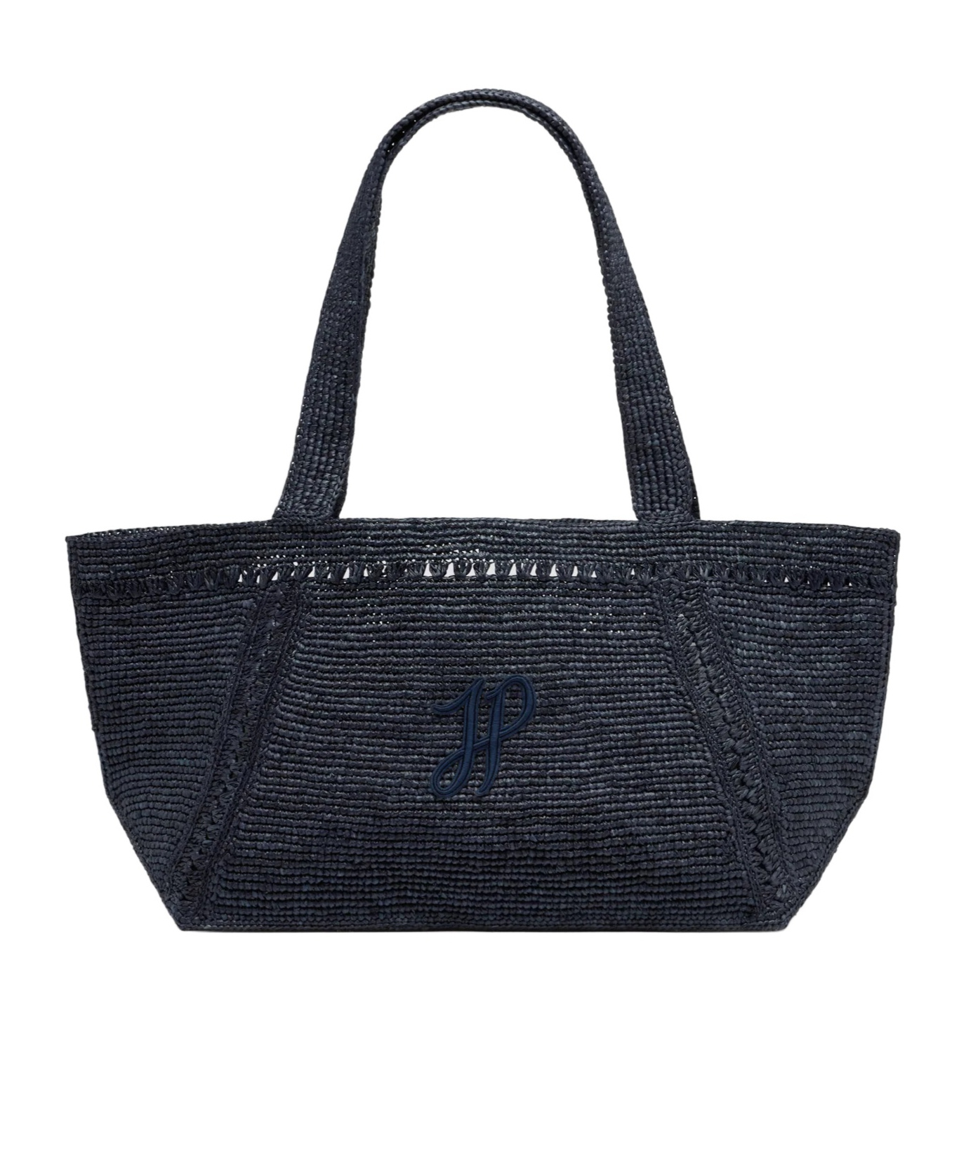 Patou Logo Patch Woven Shoulder Bag
