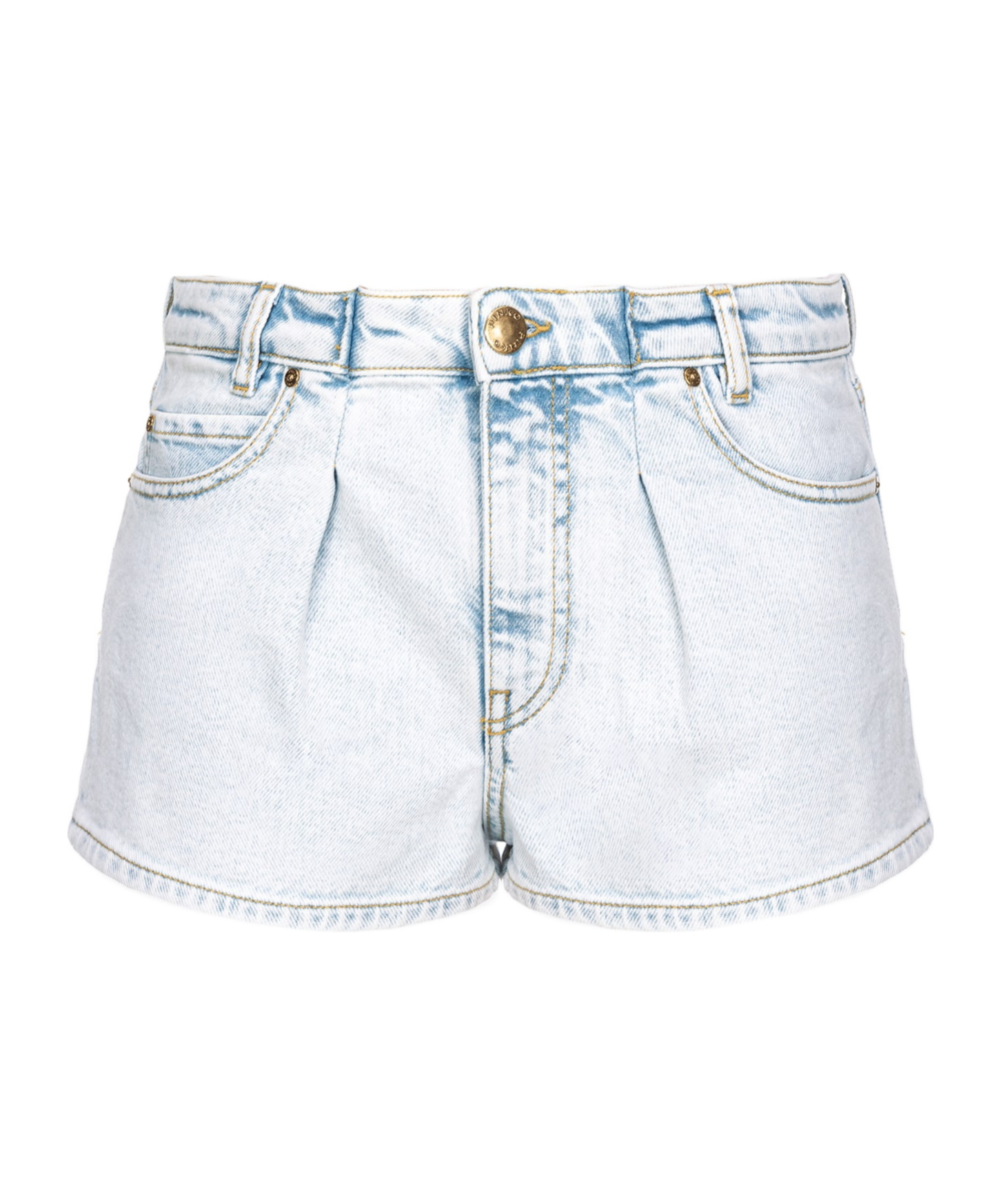 Pinko Light-coloured Denim Shorts In White