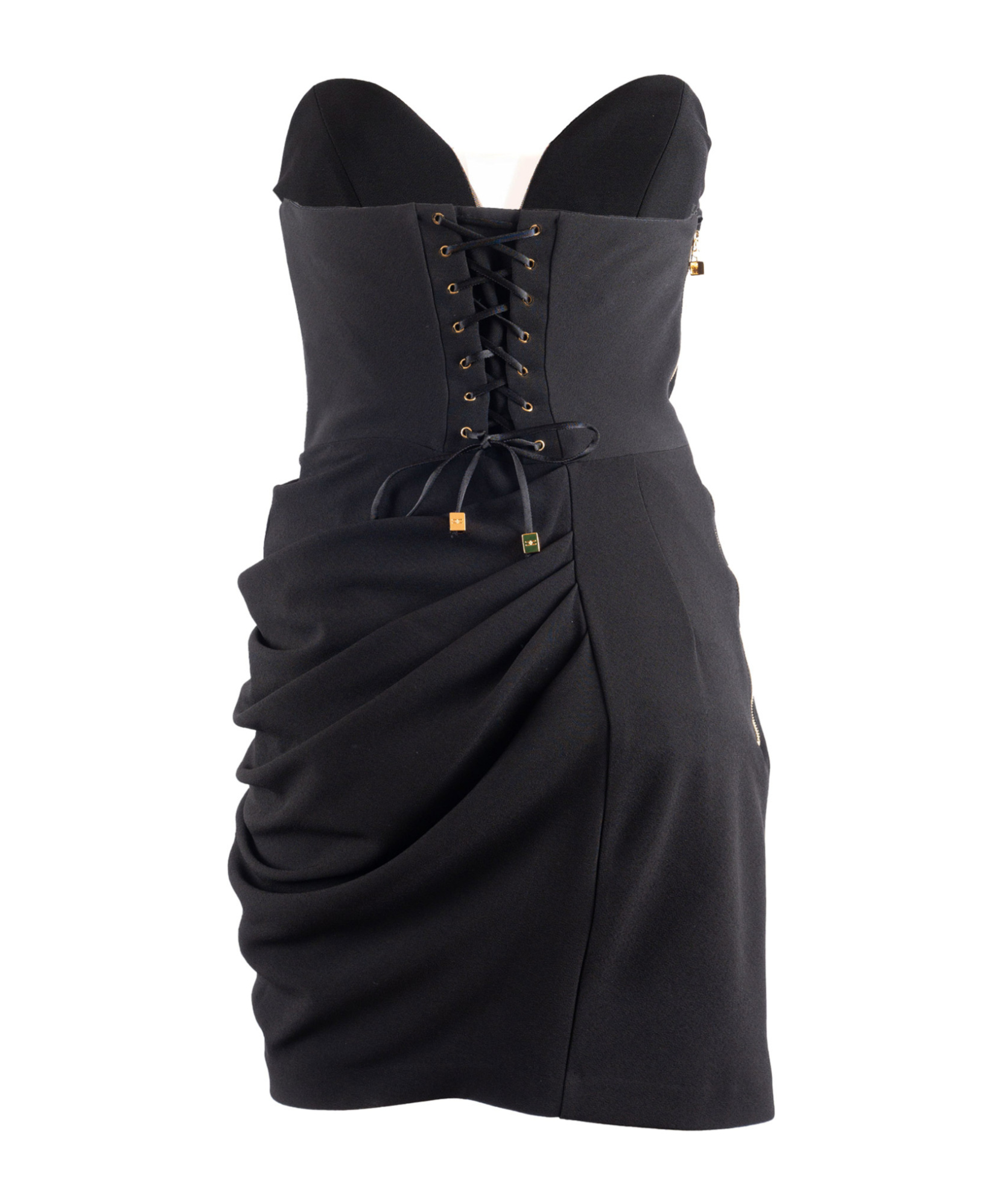 Elisabetta Franchi Structured Black Evening Dress In Black