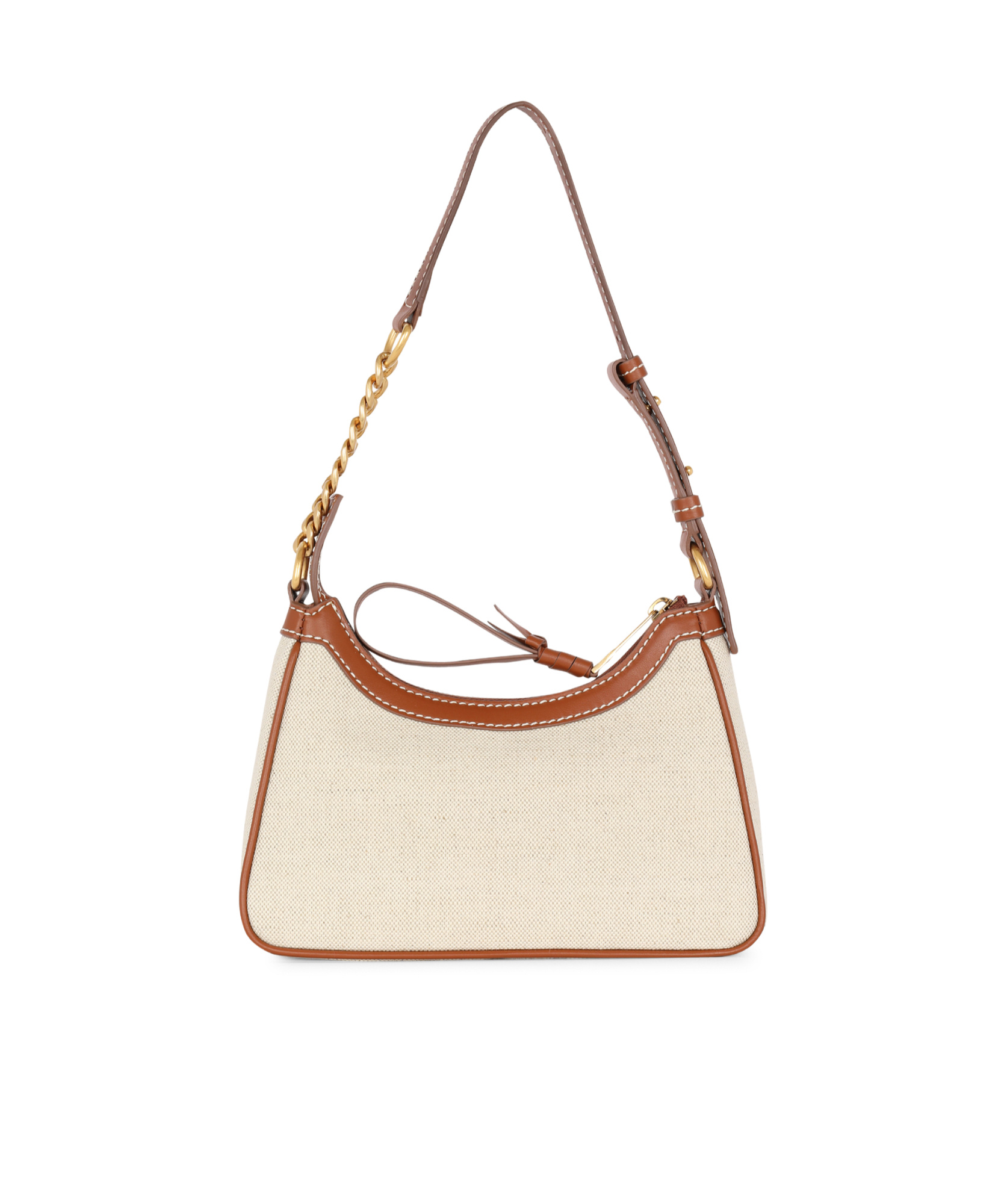 Balmain Zippered Shoulder Bag In Brown