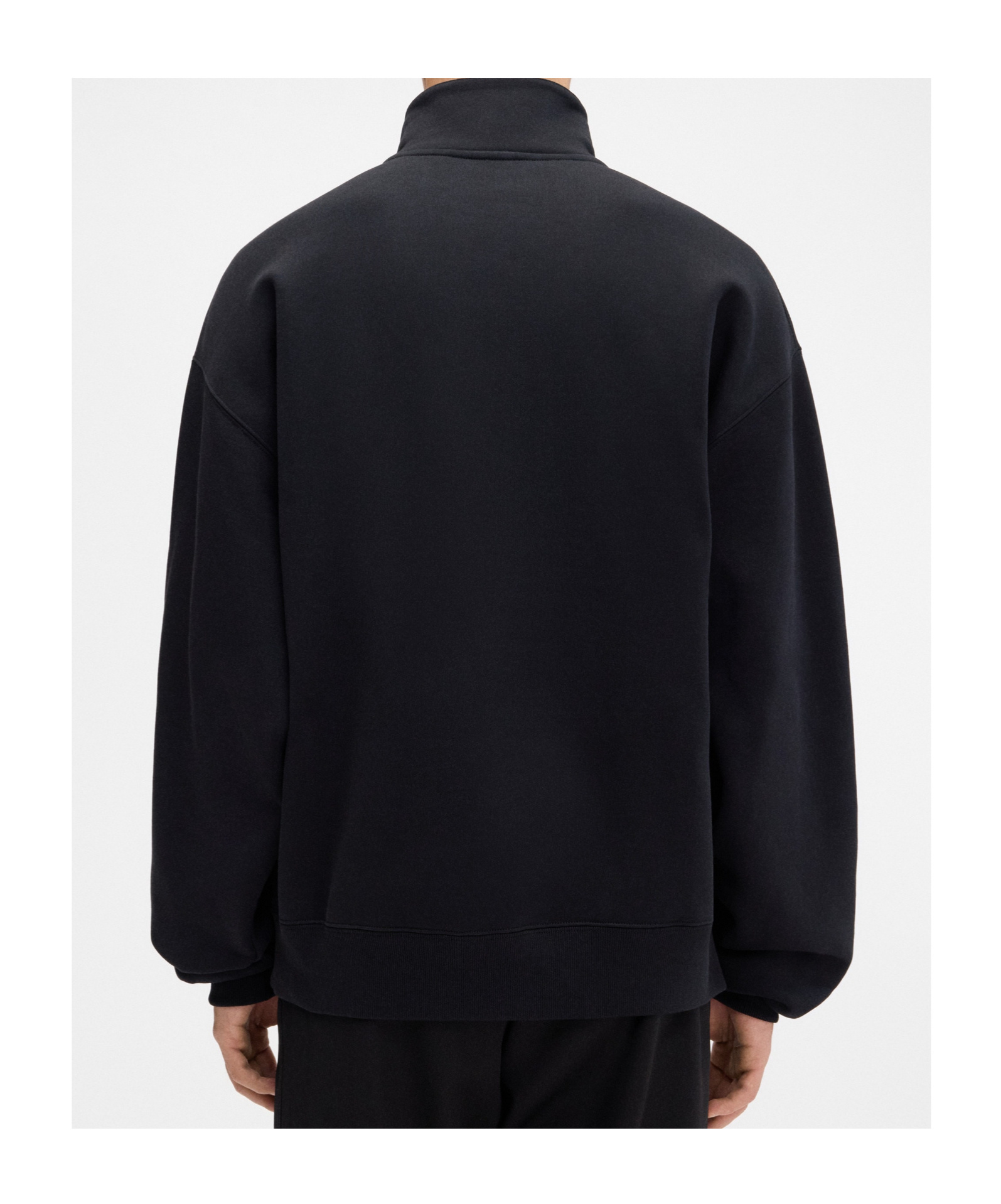 Jacquemus Grog Grain Zip-neck Sweatshirt In Black