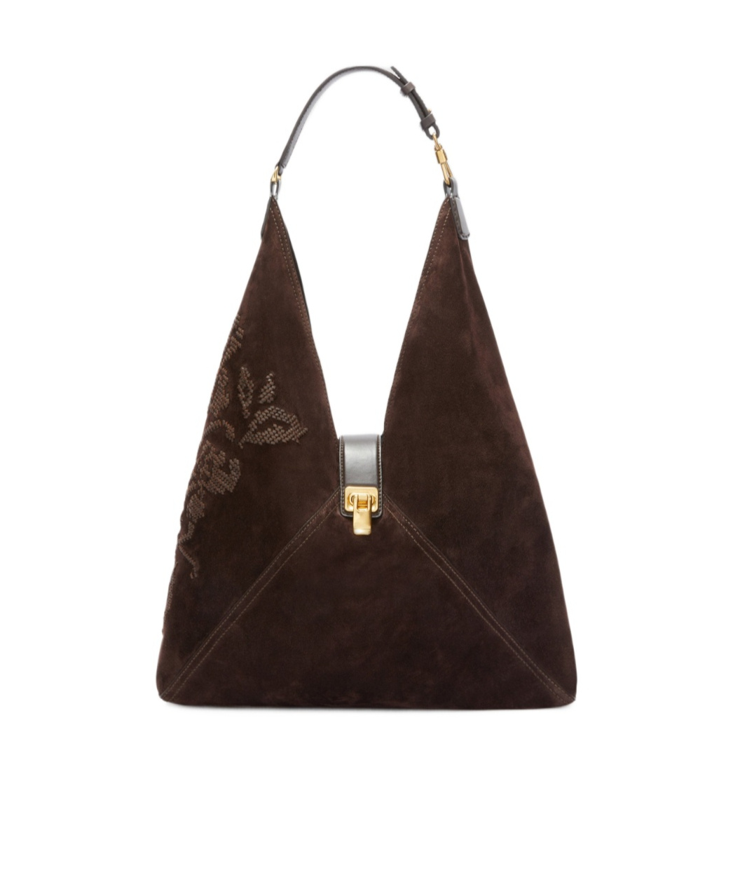 Ermanno Scervino Dudu Large Embroidered In Suede In Black