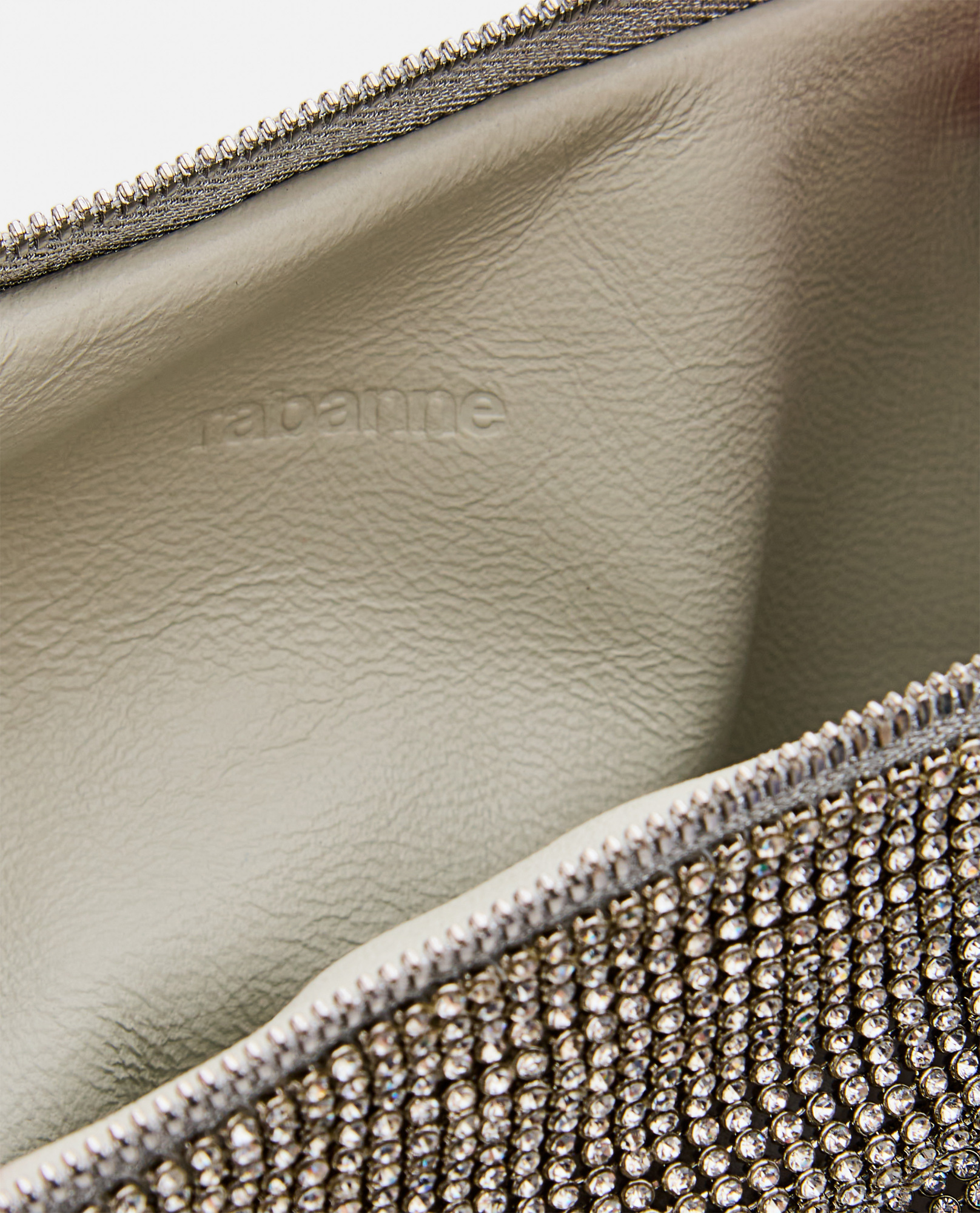 Rabanne Metallic Clutch Bag In Nude