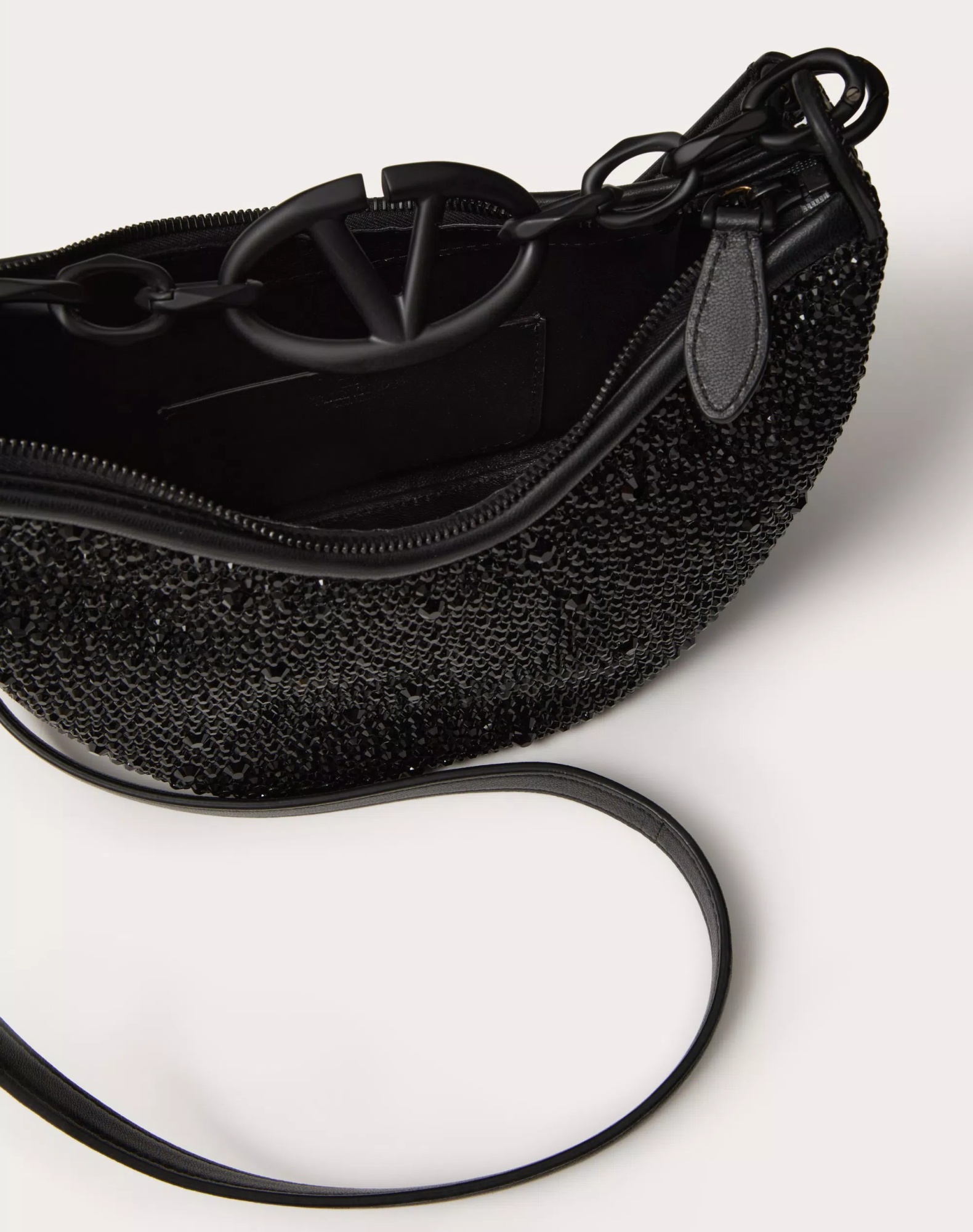 Valentino Vlogo Moon Mini Shoulder Bag In Black