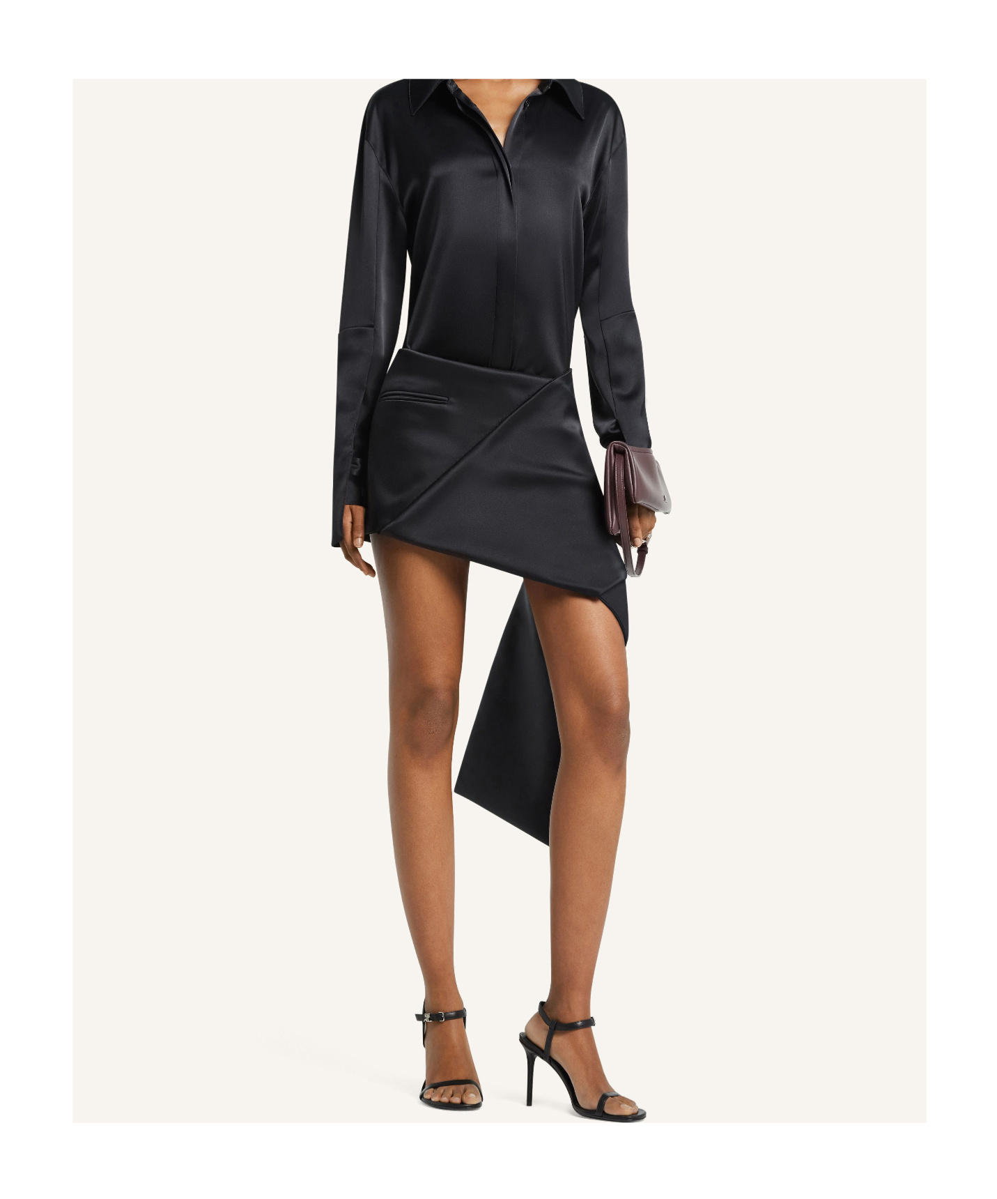 Courrèges Folded Panelled Mini Skirt In Black