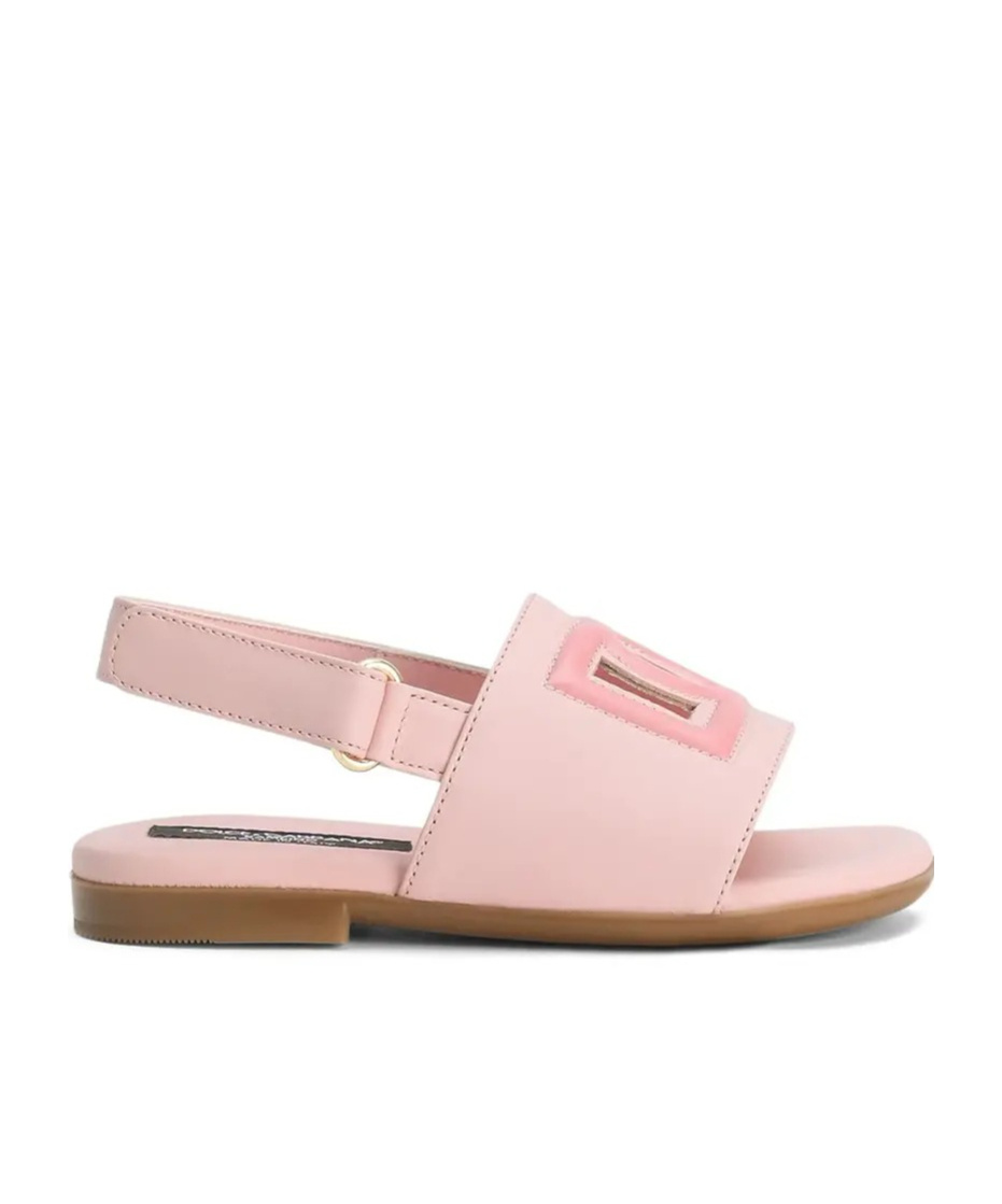 Dolce & Gabbana Logo-patch Sandals In Pink