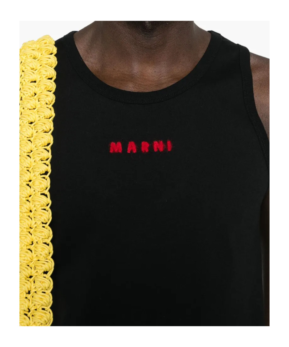 Shop Marni Logo-embroidered Tank Top