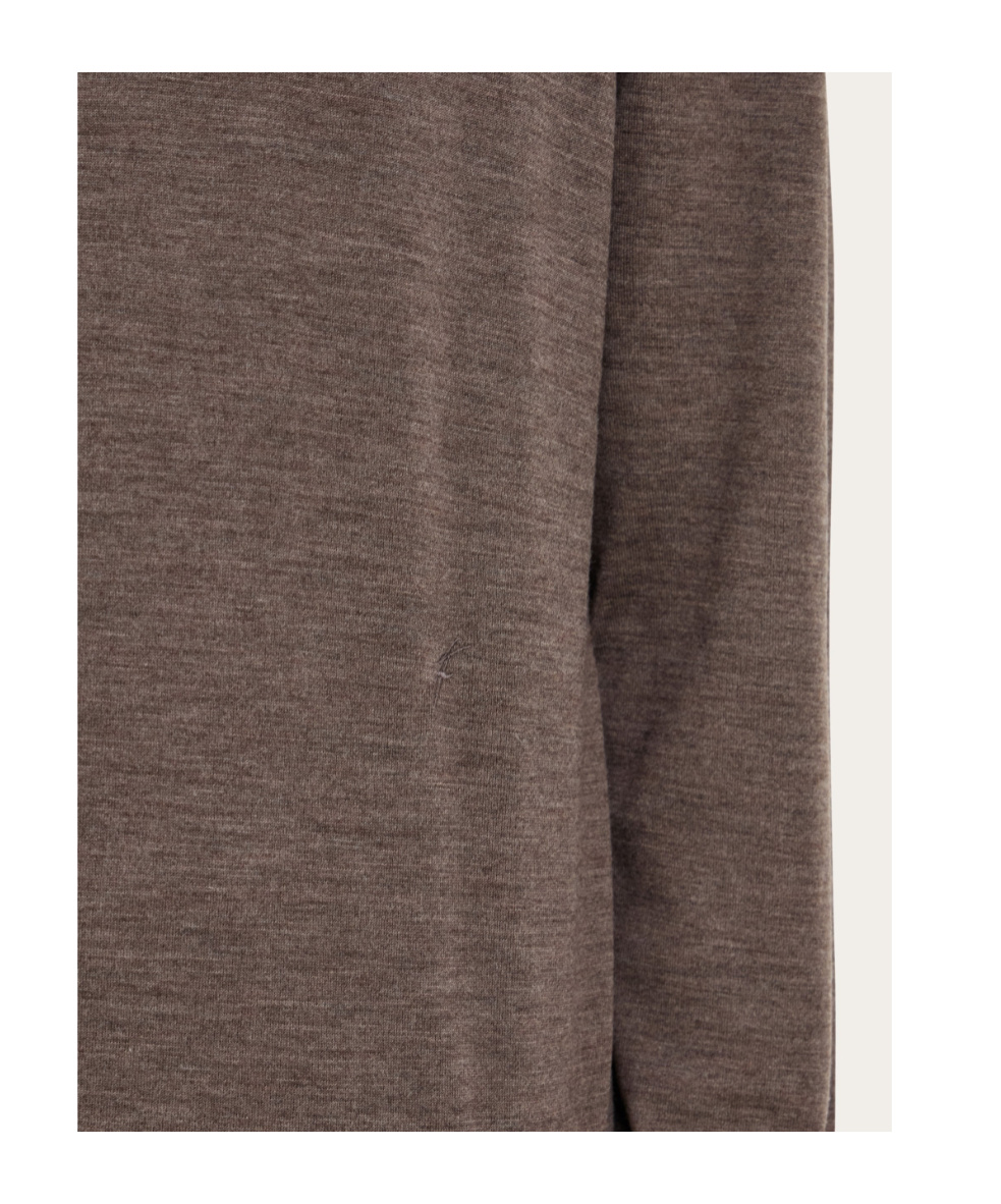 Ferragamo High Neck Pullover In Brown