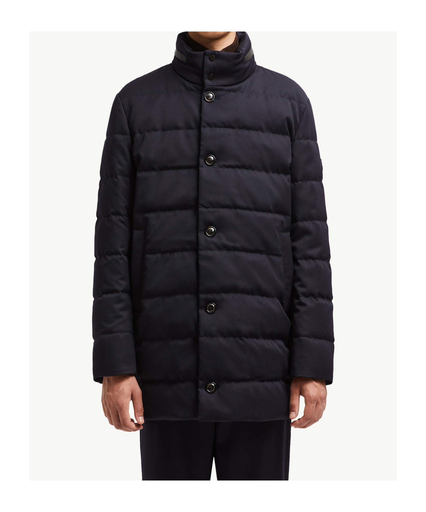 Moncler Vallonpierre Hooded Long Down Jacket In Blue
