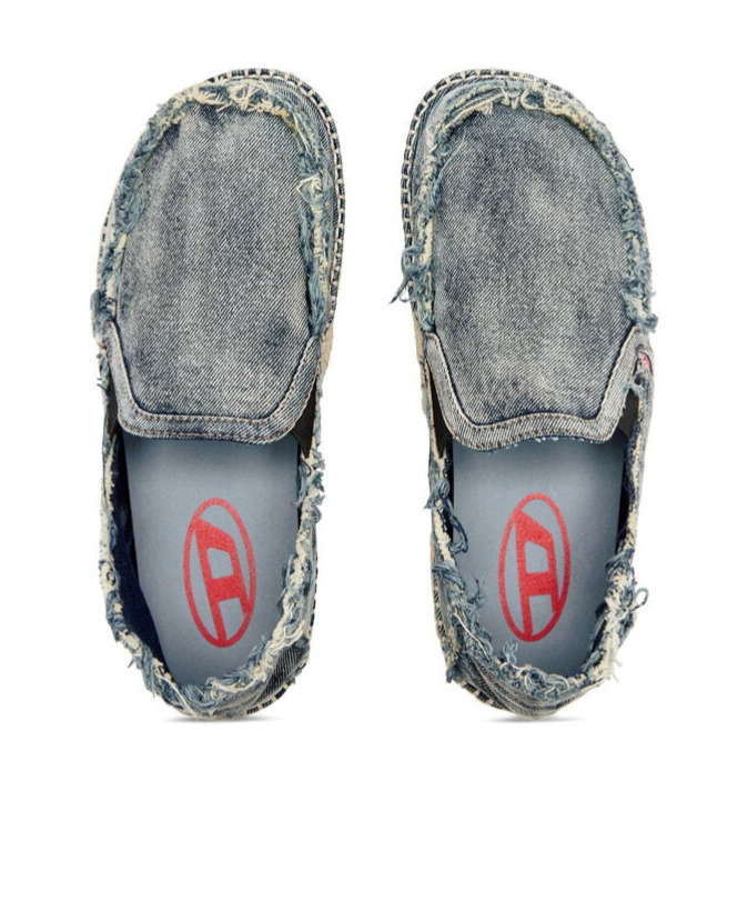 Shop Diesel D-lucas Loafers In Gray