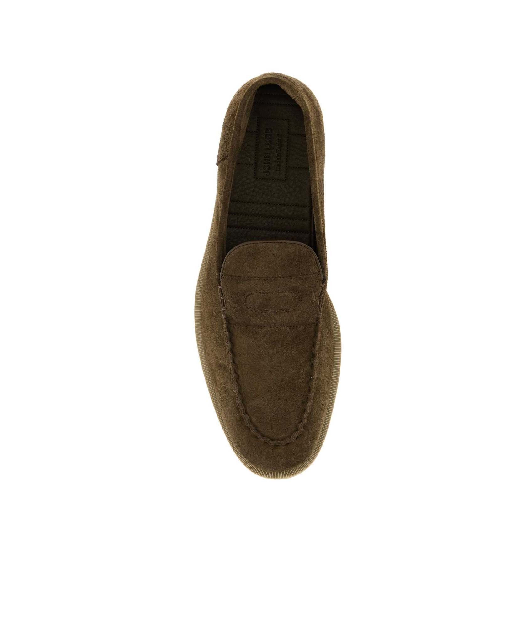 John Lobb Mud Suede Pace Loafers In Black