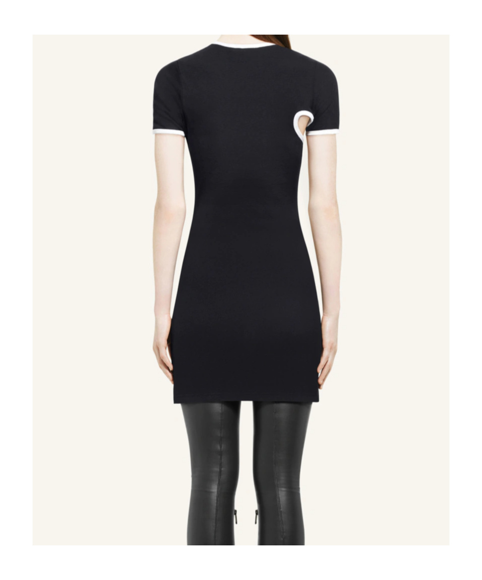 Courrèges Black & White Slash Contrast Minidress In Black