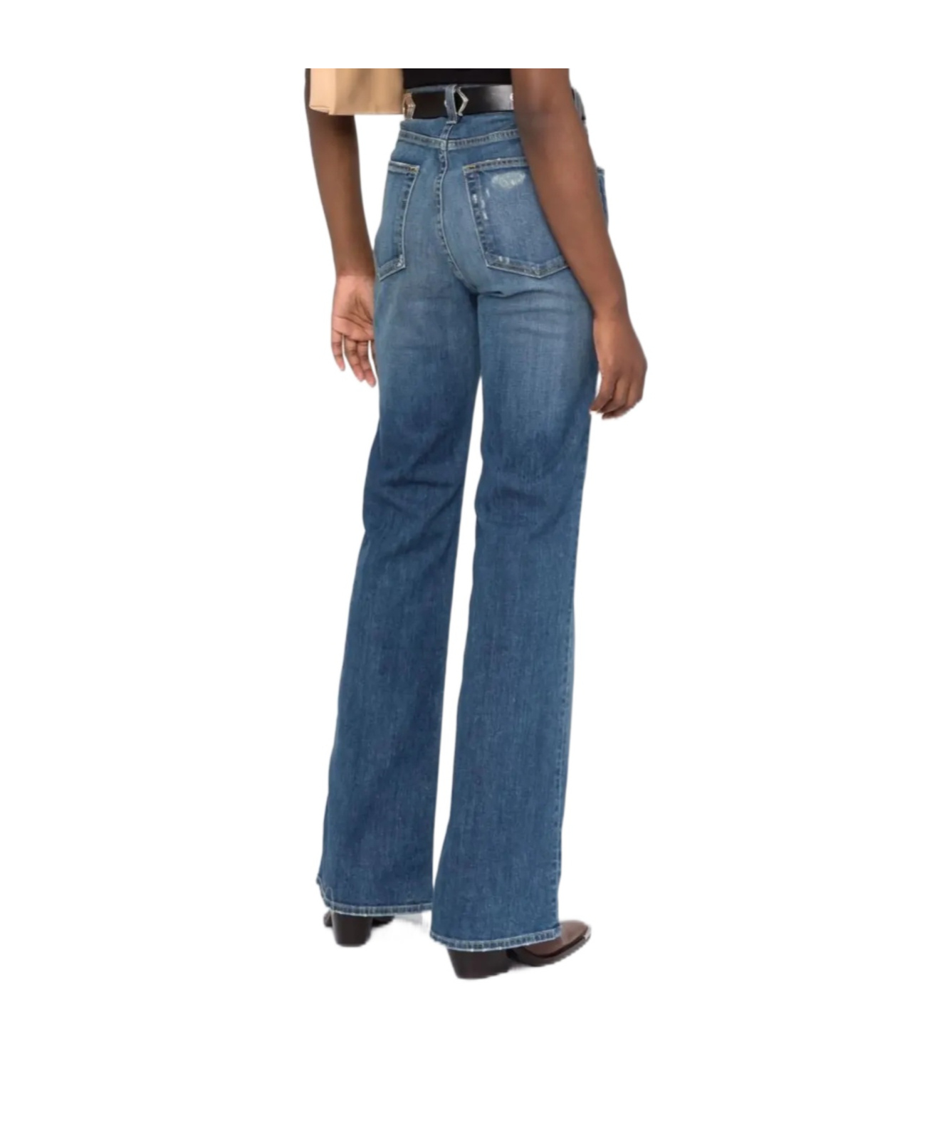 Nili Lotan Florence Distressed High-rise Flared Jeans In Blue