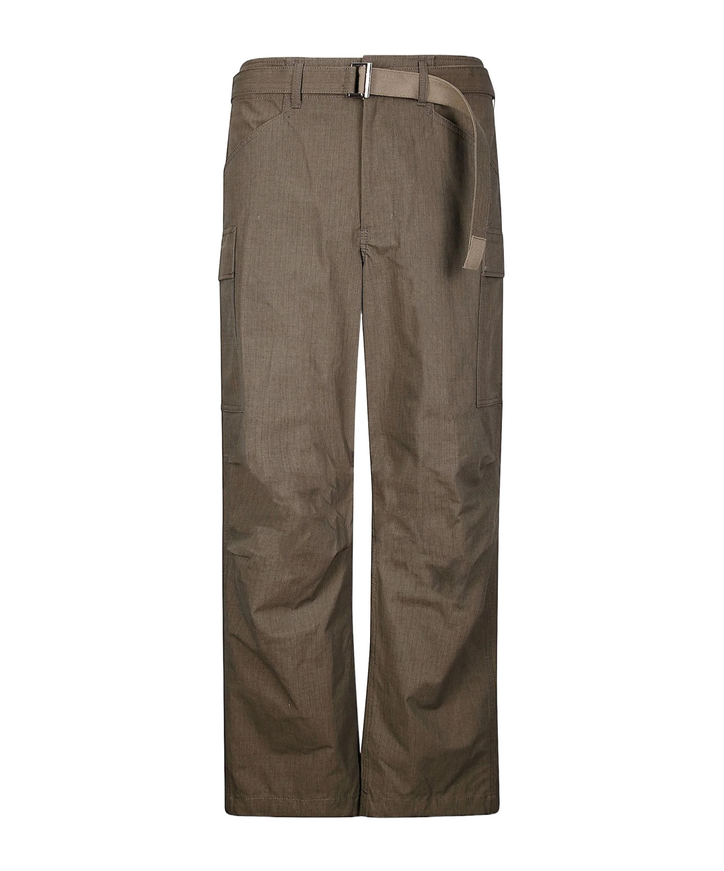Sacai Belt Loops Slacks In Brown