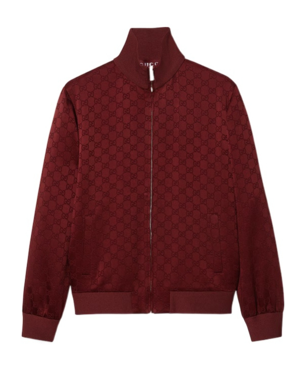 Gucci Women Gg Jacquard Zip-up Jacket In Red